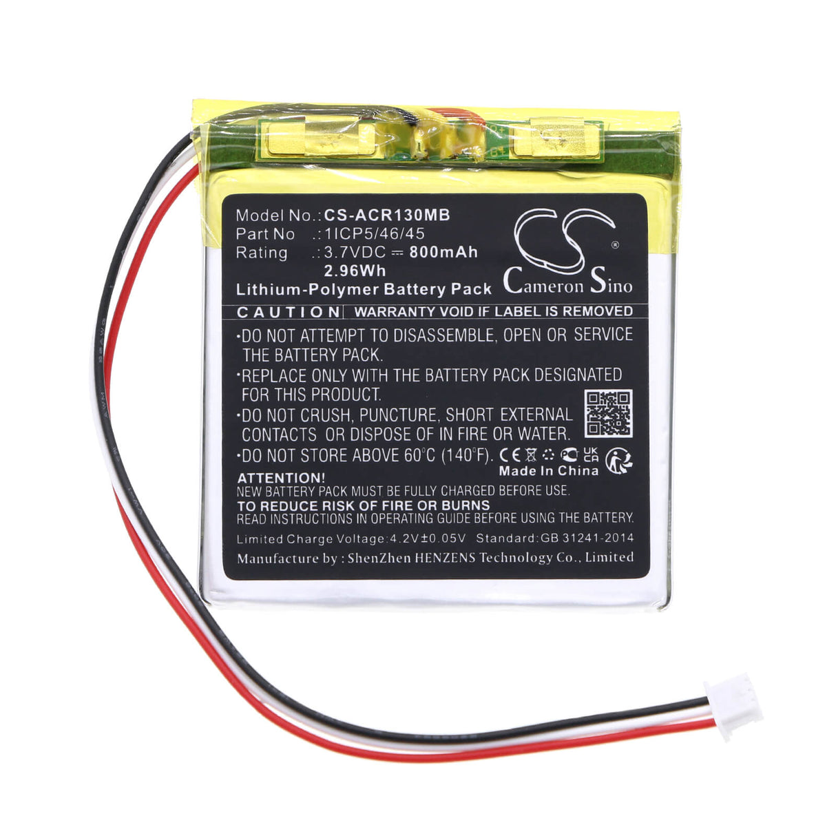 3.7v, Li-polymer, 800mah, Babyphone Battery Fits Angelcare, Ac1300, Ac1300-d, 2.96wh BabyPhone Cameron Sino Technology Limited