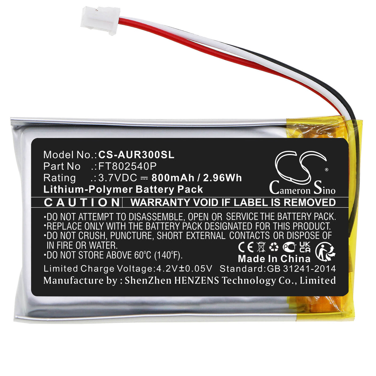 3.7V, Li-Polymer, 800mAh, Keyboard,Mouse battery fits Asus, Ft802540p, Rog Chakram, 2.96Wh Keyboard,Mouse Cameron Sino Technology Limited