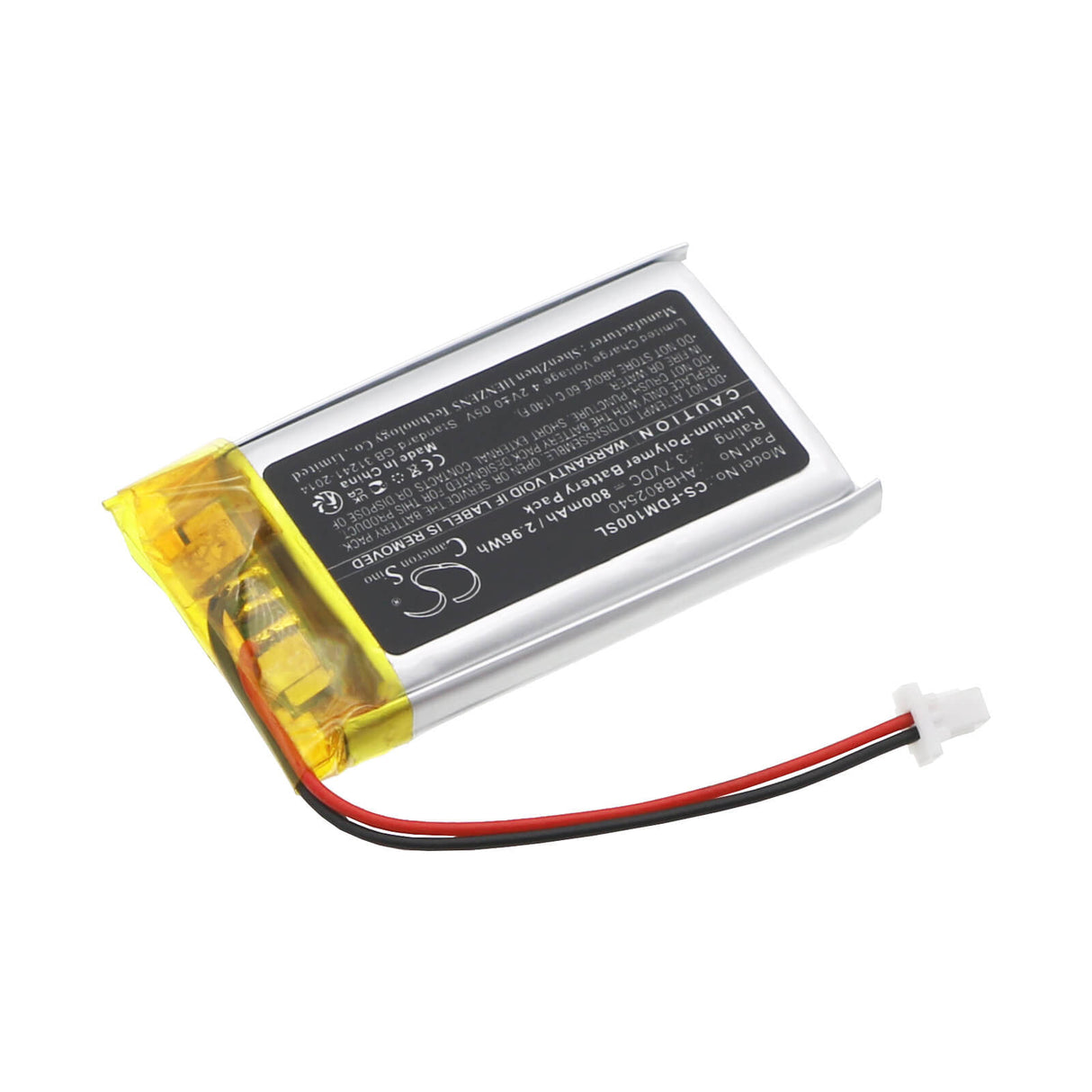 3.7V, Li-Polymer, 800mAh Headset Battery Fits Fodsports, M1s Pro, 2.96Wh Wireless Headset Cameron Sino Technology Limited