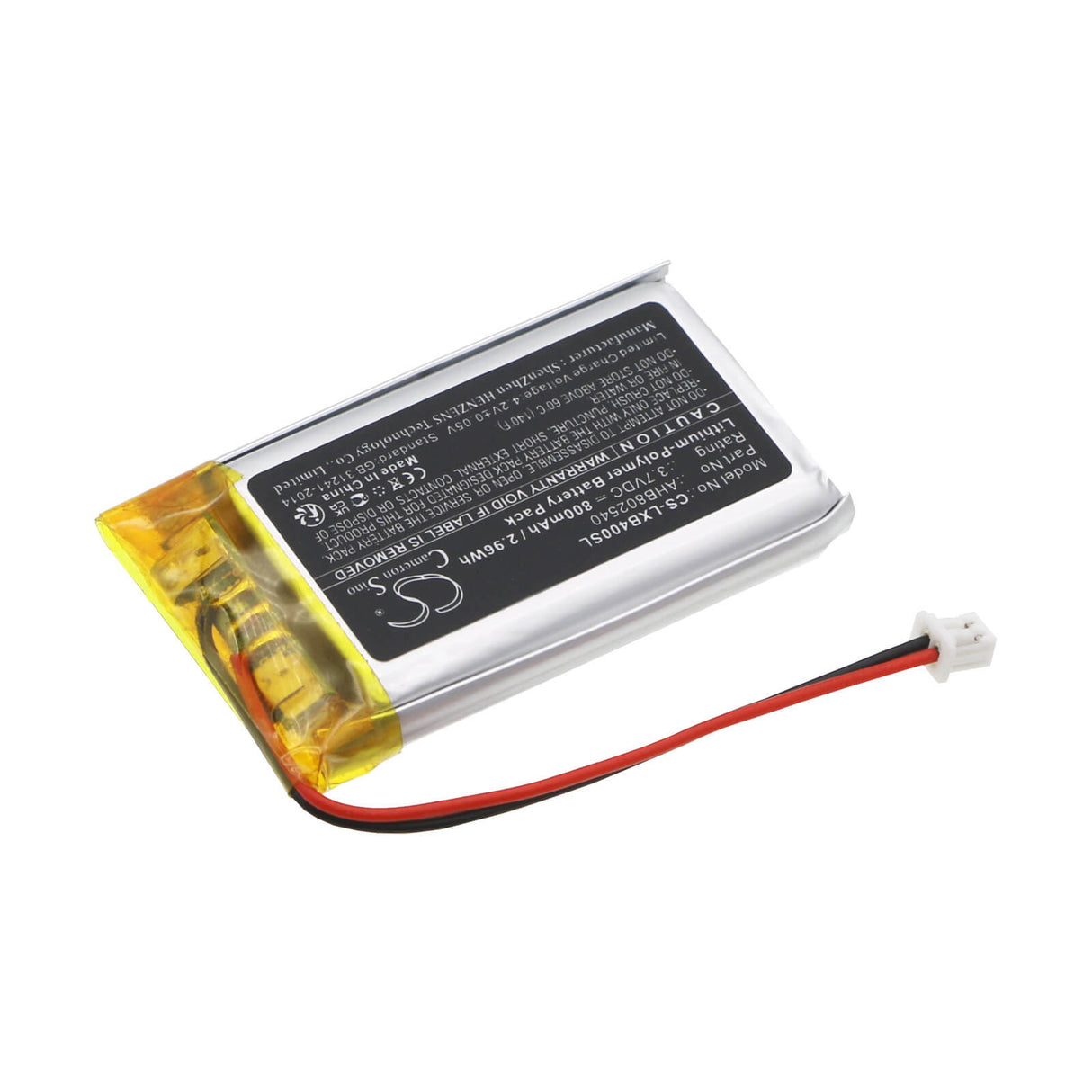 3.7V, Li-Polymer, 800mAh Headset Battery Fits Lexin, Ft4 Pro, Lx-b4fm, 2.96Wh Wireless Headset Cameron Sino Technology Limited
