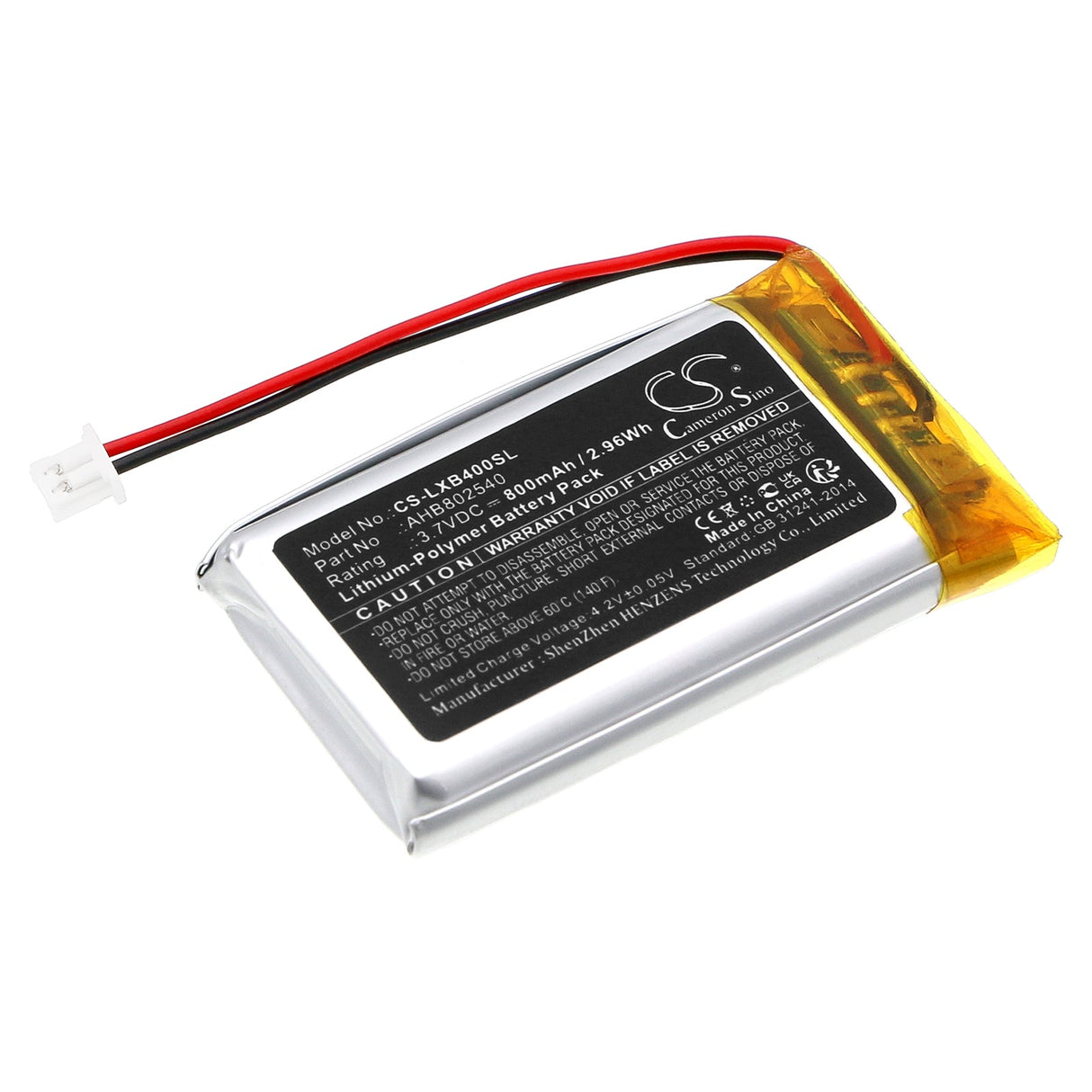 3.7V, Li-Polymer, 800mAh Headset Battery Fits Lexin, Ft4 Pro, Lx-b4fm, 2.96Wh Wireless Headset Cameron Sino Technology Limited