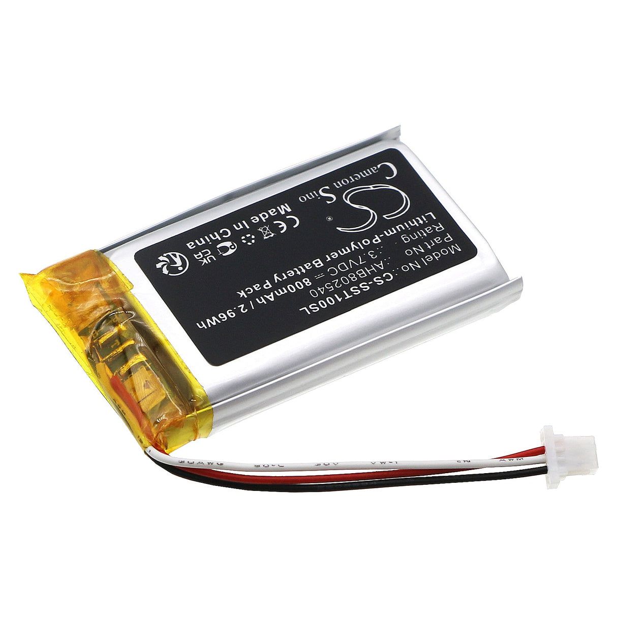 3.7V, Li-Polymer, 800mAh Headset Battery Fits Sena, Spider St1, 2.96Wh Wireless Headset Cameron Sino Technology Limited
