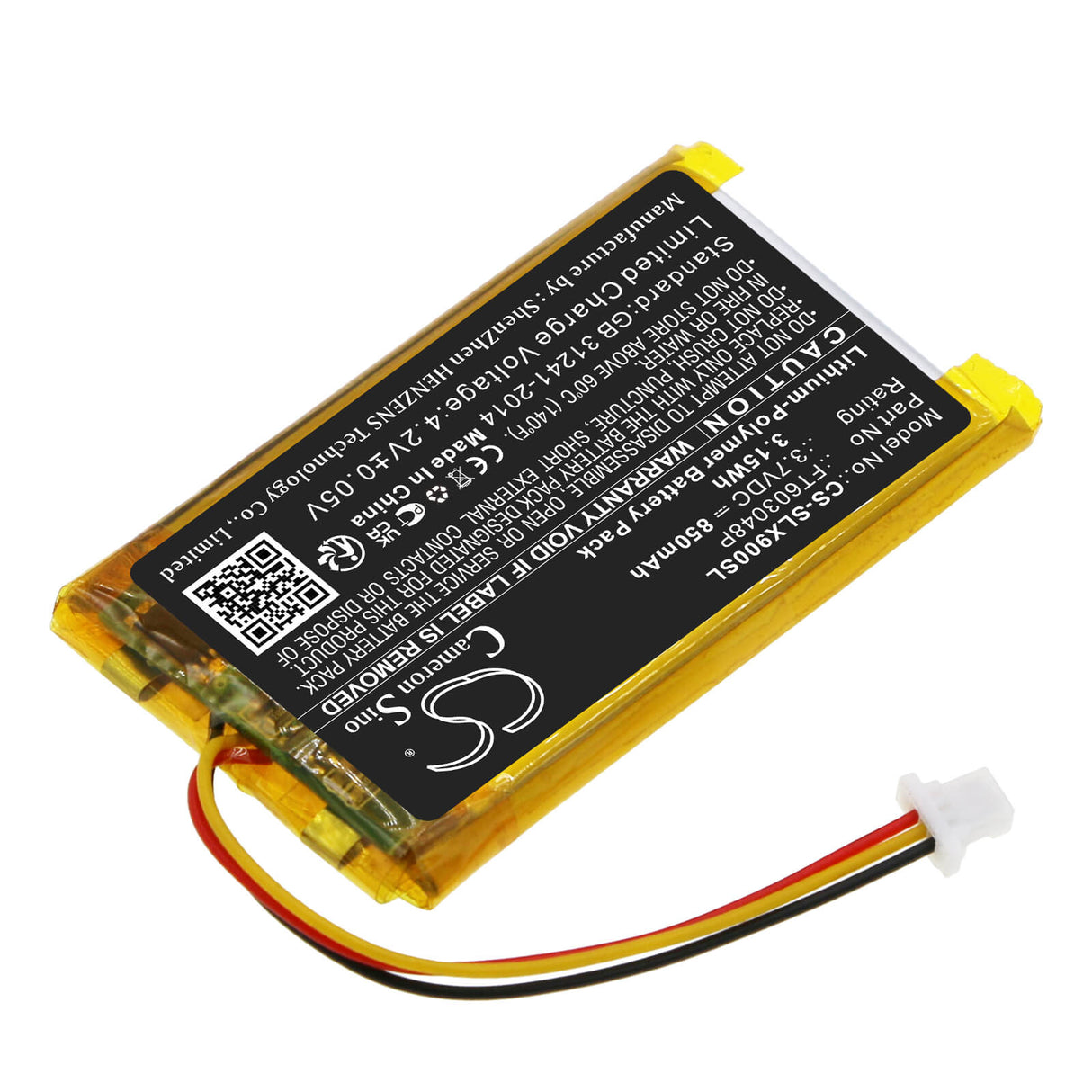 3.7V, Li-Polymer, 850mAh, Headset battery fits Steelseries, Ft603048p, Arctis 9x, Arctis Pdp Lvl50, 3.15Wh Wireless Headset Cameron Sino Technology Limited