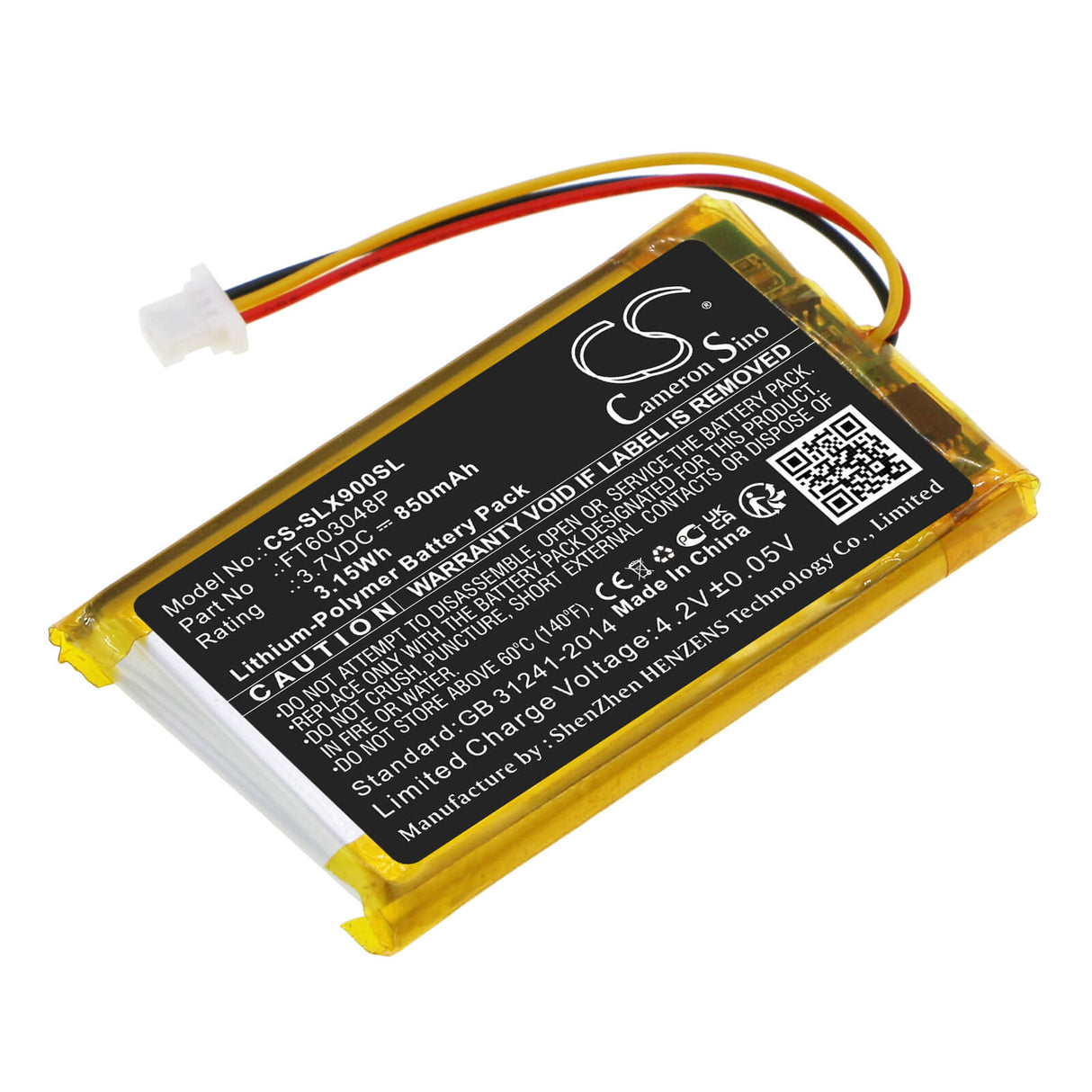 3.7V, Li-Polymer, 850mAh, Headset battery fits Steelseries, Ft603048p, Arctis 9x, Arctis Pdp Lvl50, 3.15Wh Wireless Headset Cameron Sino Technology Limited