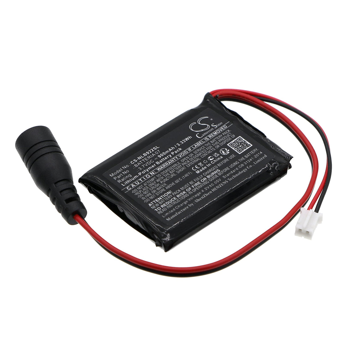 3.7V, Li-Polymer, 900mAh, Headset Battery Fits Nolan, N-com B902 L, N-com B902 R, 3.33Wh Wireless Headset Cameron Sino Technology Limited