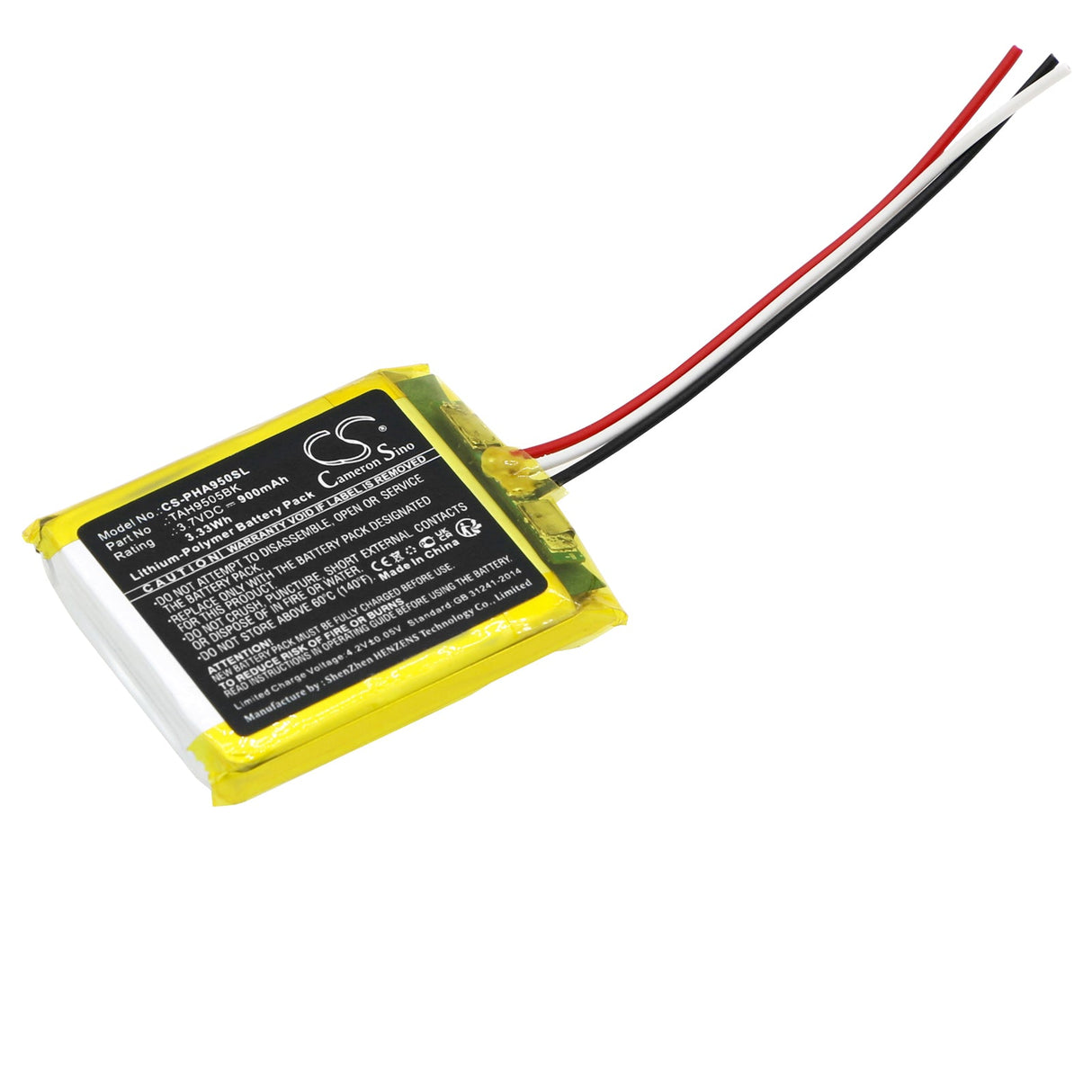 3.7V, Li-Polymer, 900mAh, Headset battery fits Philips, Tah9505bk, 3.33Wh Wireless Headset Cameron Sino Technology Limited