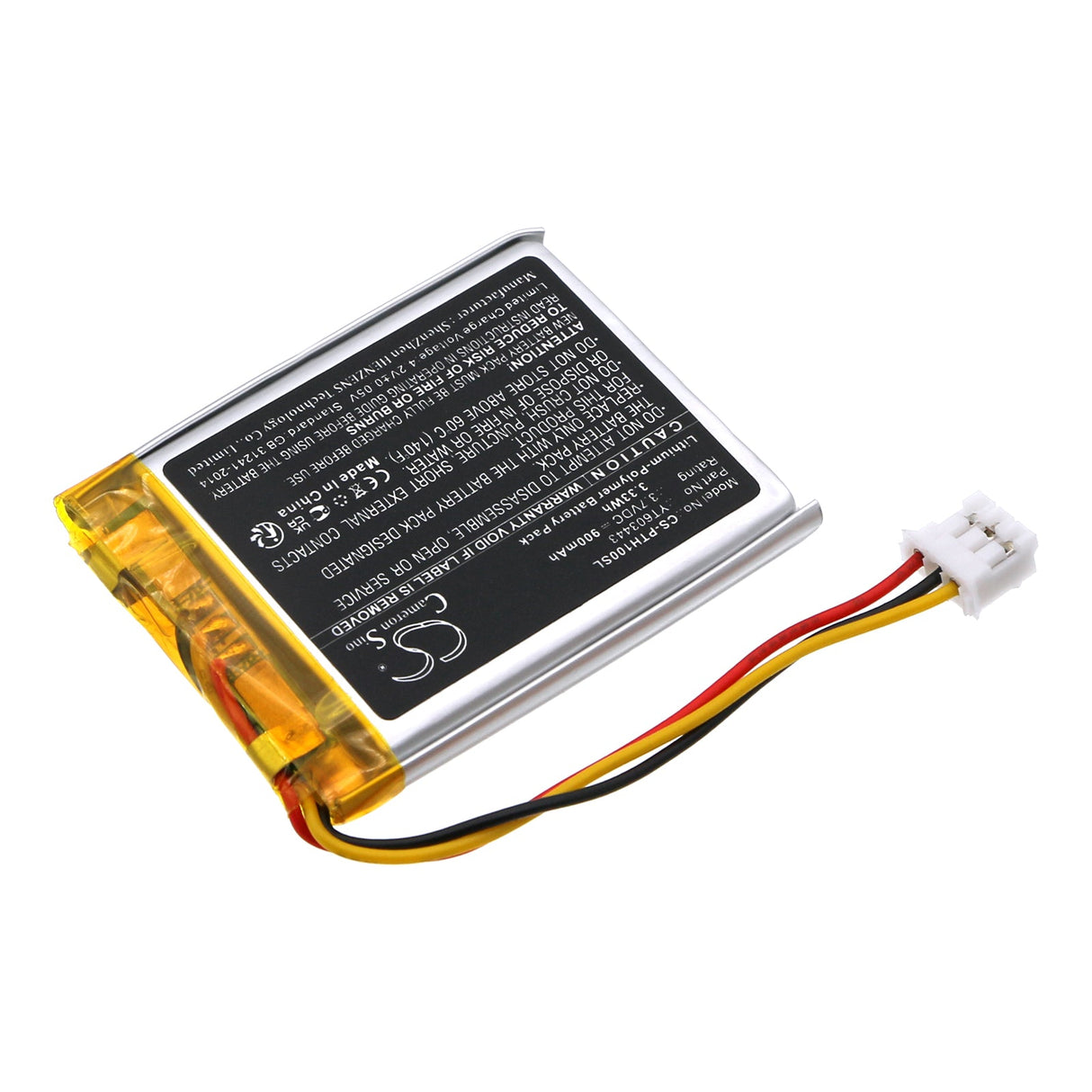 3.7V, Li-Polymer, 900mAh, Speaker battery fits Peterson, Sp-1, Stroboplus Hd, 3.33Wh Speaker Cameron Sino Technology Limited