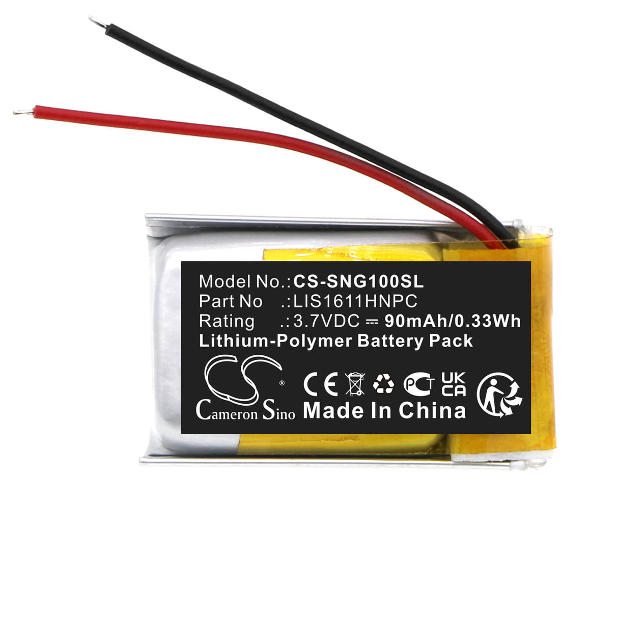 3.7v, Li-polymer, 90mah, 3D Glasses battery Fits Sony, Cech-zeg1u, Playstation Ps3 3d Glasses, 0.33wh 3D Glasses Cameron Sino Technology Limited