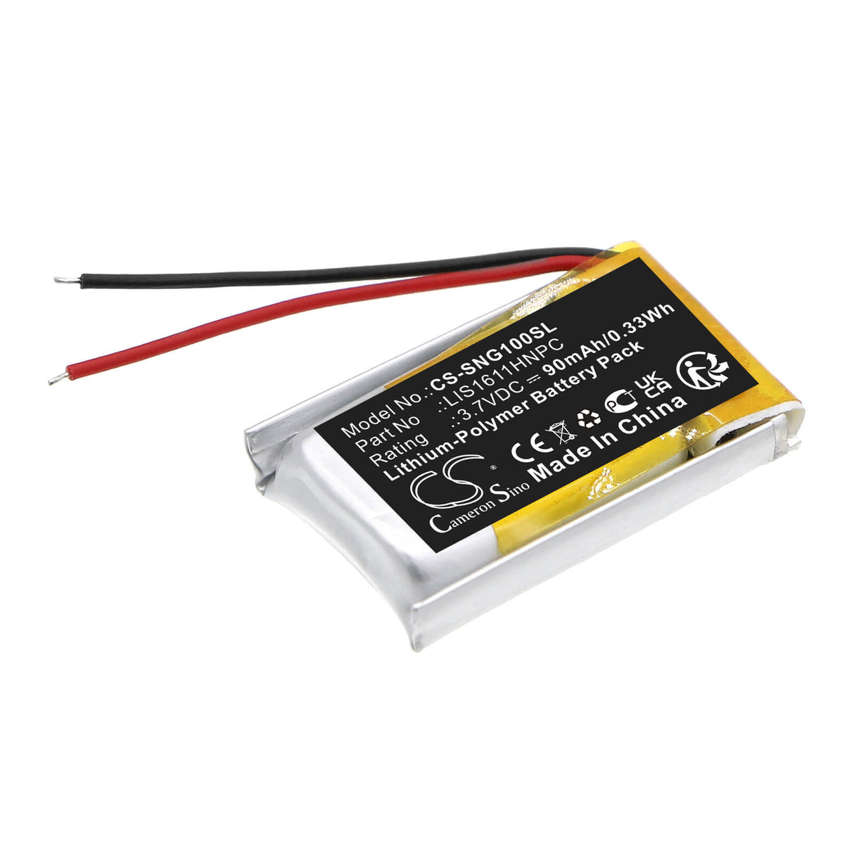 3.7v, Li-polymer, 90mah, 3D Glasses battery Fits Sony, Cech-zeg1u, Playstation Ps3 3d Glasses, 0.33wh 3D Glasses Cameron Sino Technology Limited