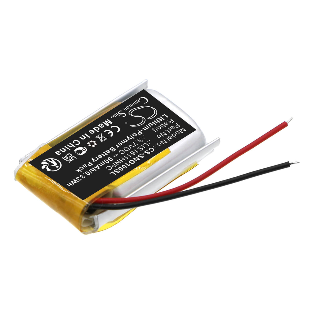 3.7v, Li-polymer, 90mah, 3D Glasses battery Fits Sony, Cech-zeg1u, Playstation Ps3 3d Glasses, 0.33wh 3D Glasses Cameron Sino Technology Limited