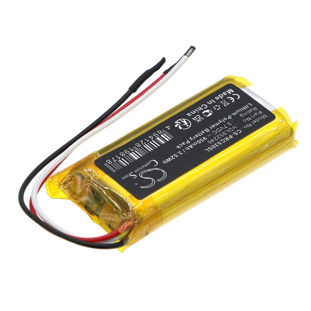 3,7V, Li-Polymer, 950mAh, Batterie de haut-parleur compatible avec Plantronics, Poly, Poly Calisto 5300, Calisto 5300, 3,52Wh Haut-parleur Cameron Sino Technology Limited