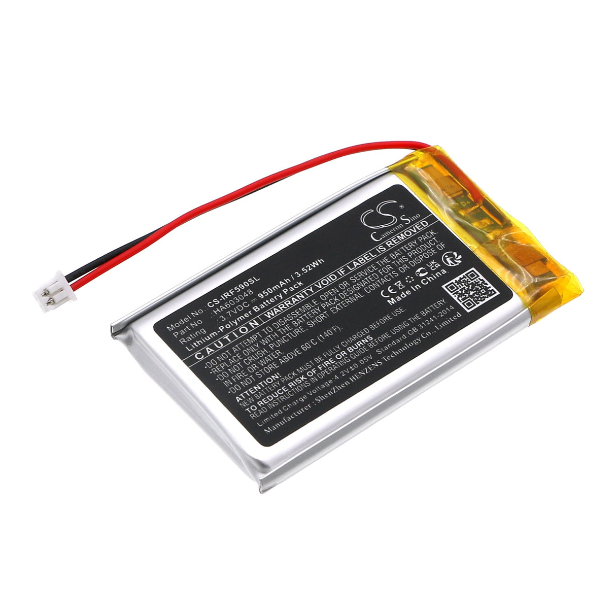 3.7V, Li-Polymer, 950mAh, Media Player battery fits Iriver, Ha603048, Ipf550, Ipf595, 3.52Wh Media Player Cameron Sino Technology Limited