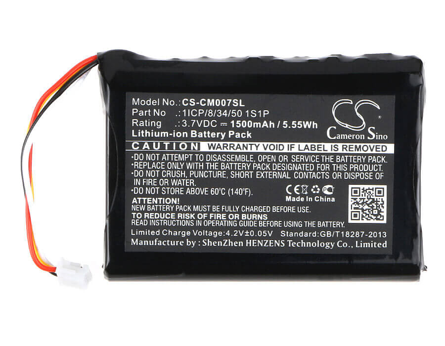 3,7V, Li-ion, 1500mAh, Batterie Pack batterie s'adapte à Custom Battery Pack, 1icp/8/34/50 1s1p, 5,55Wh Batterie Pack Cameron Sino Technology Limited
