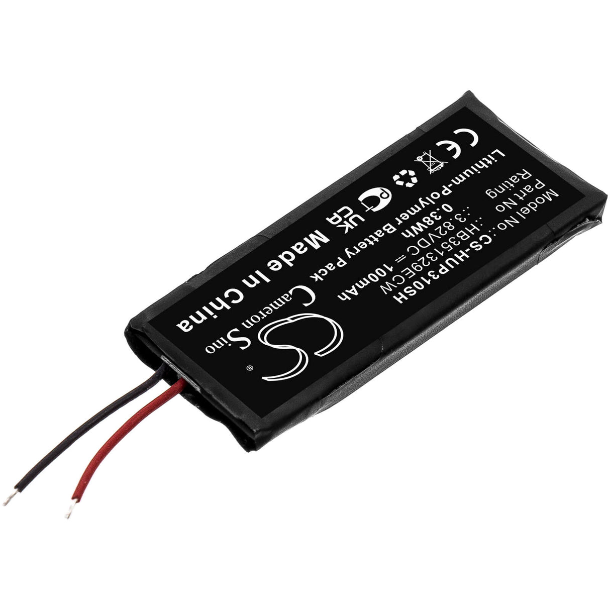 3.82V, Li-Polymer, 100mAh, Smartwatch battery fits Huawei, Hb351329ecw, Band 3 Pro, 0.38Wh Smartwatch Cameron Sino Technology Limited