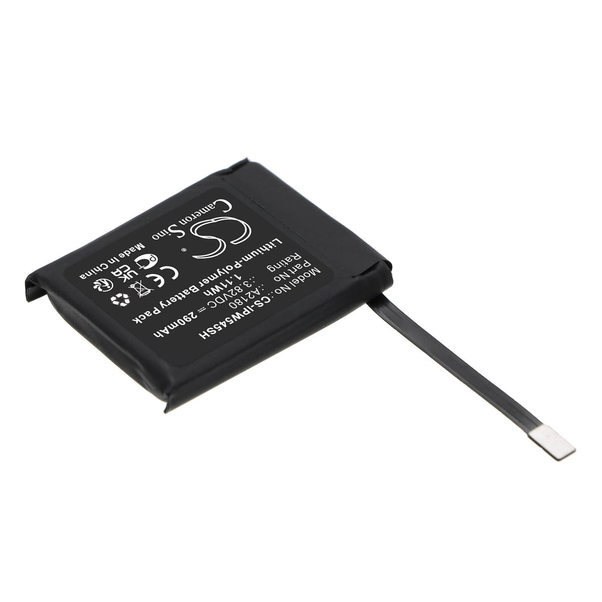3.82V, Li-Polymer, 290mAh, Smartwatch battery fits Apple, A2180, Watch Se 44mm, 1.11Wh Smartwatch Cameron Sino Technology Limited