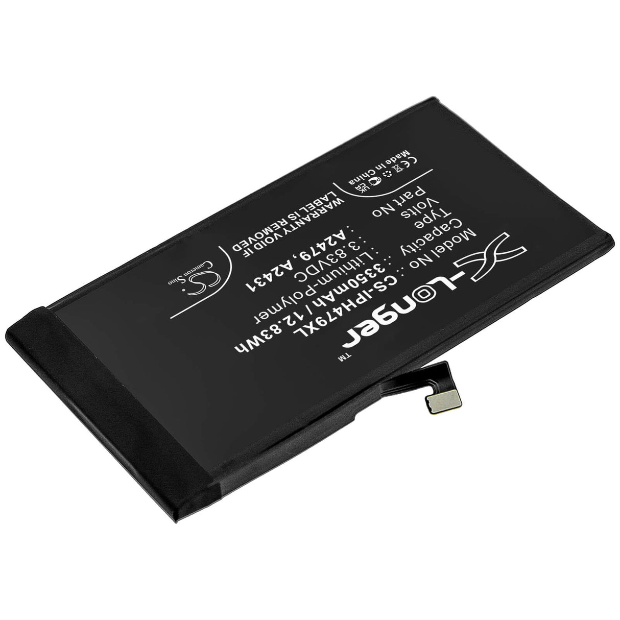 3.83V, Li-Polymer, 3350mAh, SmartPhone battery fits Apple, A2431, Iphone 12, Iphone 12 Max, 12.83Wh Mobile, SmartPhone Cameron Sino Technology Limited (Smartphone)