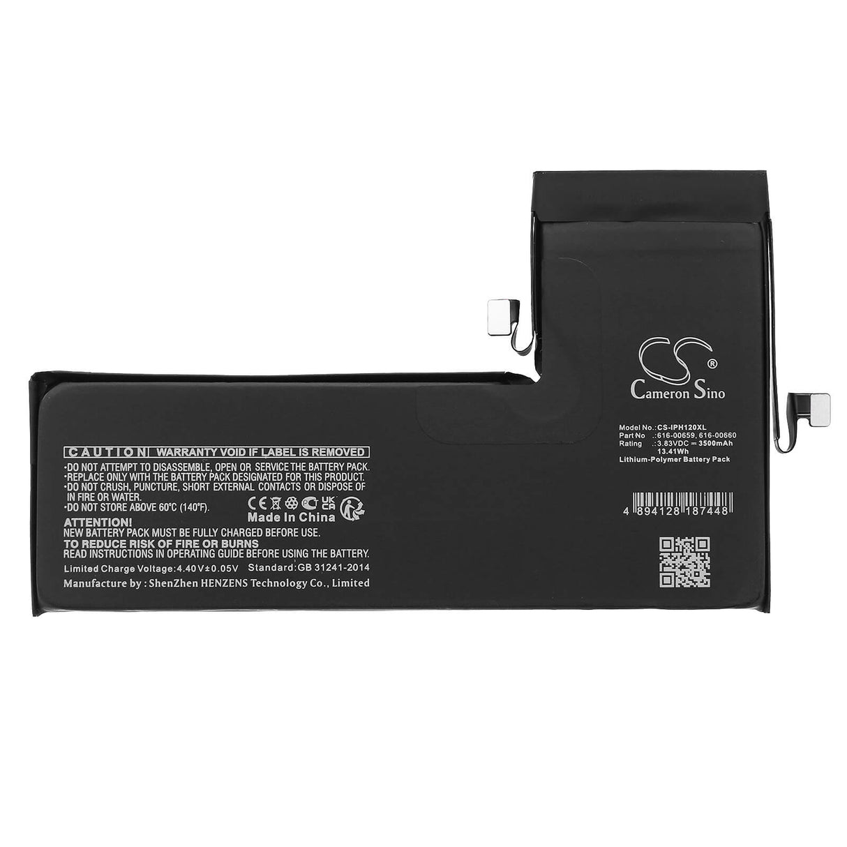 3,83V, Li-Polymer, 3500mAh, Batterie de smartphone compatible Apple, 616-00659, A2160, A2215, 13,41Wh Mobile, Smartphone Cameron Sino Technology Limited (Smartphone)