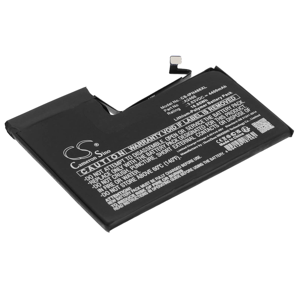 3,83V, Li-Polymer, 4400mAh, batterie de smartphone compatible avec Apple, A2466, iPhone 12 Pro Max, 16,85Wh Mobile, Smartphone Cameron Sino Technology Limited (Smartphone)