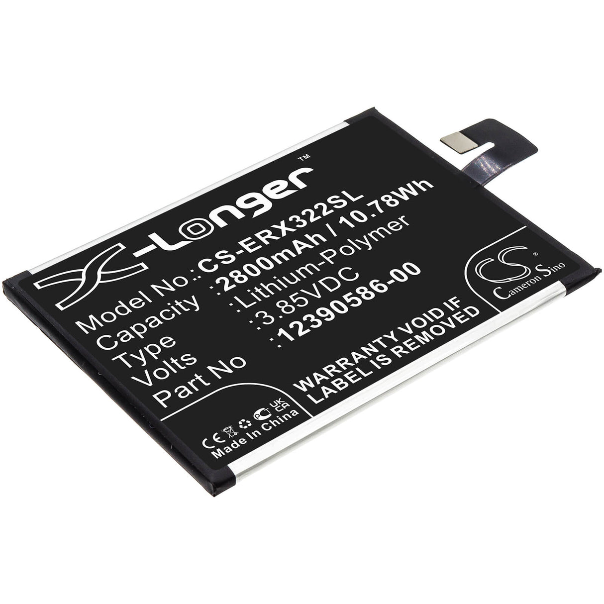 3.85V, Li-Polymer, 2800mAh, SmartPhone battery fits Sony, 12390586-00, I3223, I4213, 10.78Wh Mobile, SmartPhone Cameron Sino Technology Limited (Smartphone)