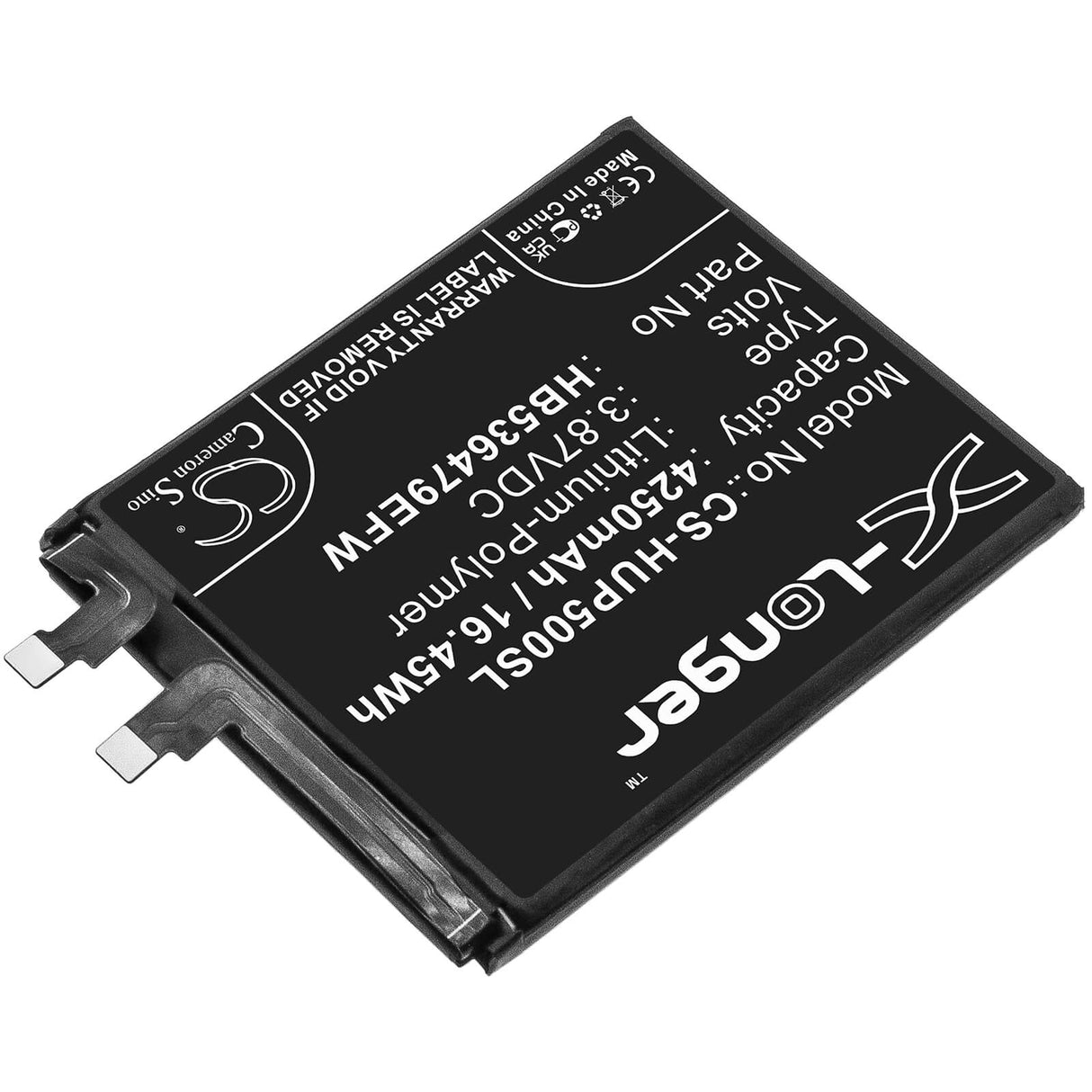 3.87V, Li-Polymer, 4250mAh, SmartPhone battery fits Huawei, Hb536479efw, Jad-al50, Jad-l09, 16.45Wh Mobile, SmartPhone Cameron Sino Technology Limited (Smartphone)