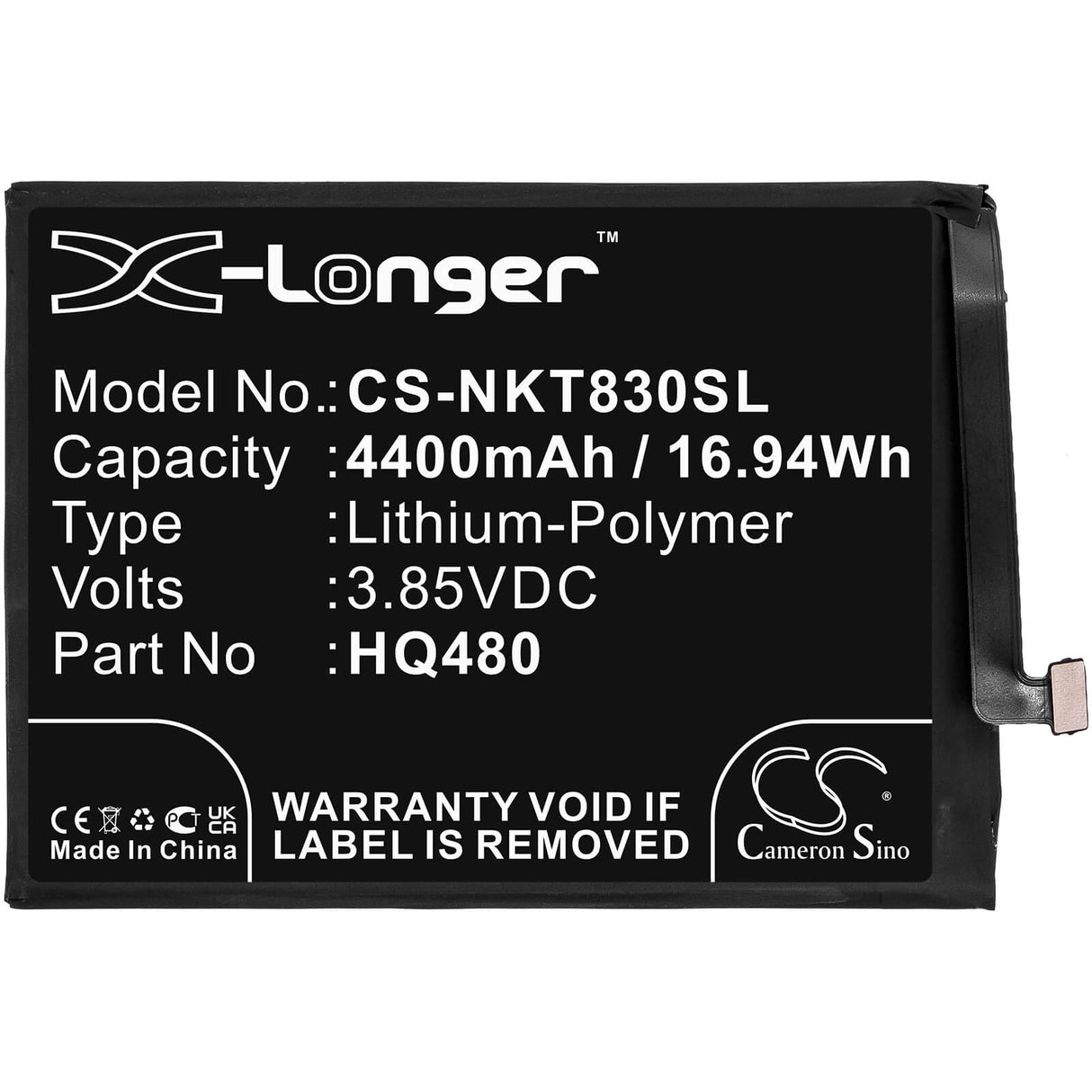 3.85v, 4400mah, Li-polymer SmartPhone Battery Fit's Nokia, 8 V 5g, 8.3 2020 5g, Ta-1243, 16.94wh Mobile, SmartPhone Cameron Sino Technology Limited (Smartphone)