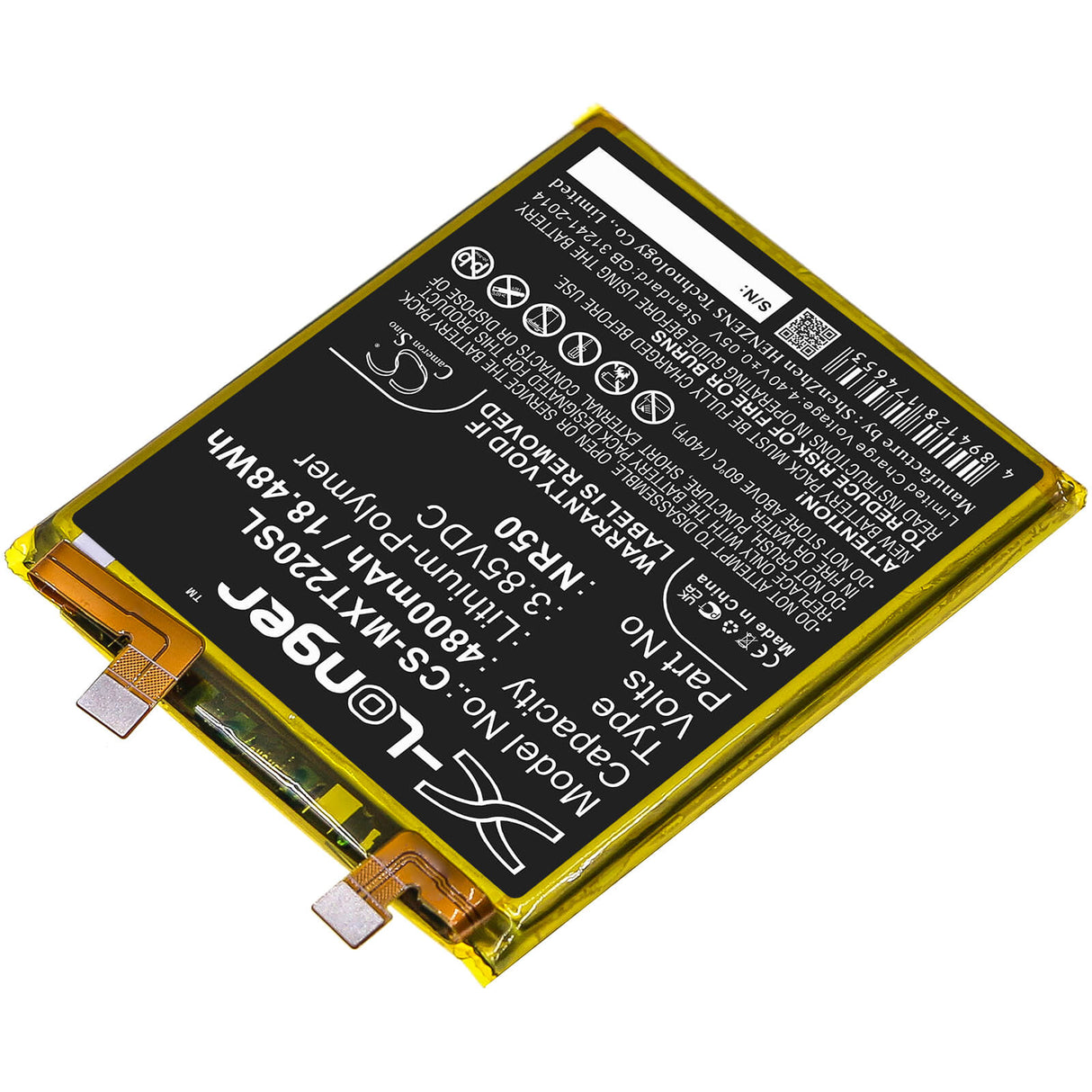 3.85V, Li-Polymer, 4800mAh, SmartPhone battery fits Motorola, Nr50, Edge 30 Ultra, Moto Edge X30, 18.48Wh Mobile, SmartPhone Cameron Sino Technology Limited (Smartphone)
