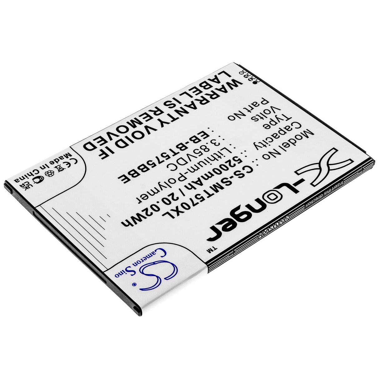 3.85V, Li-Polymer, 4900mAh, Tablet battery fits Samsung, Eb-bt575bbe, Galaxy Tab Active 3, Galaxy Tab Active 3 8.0, 18.87Wh Tablet Cameron Sino Technology Limited