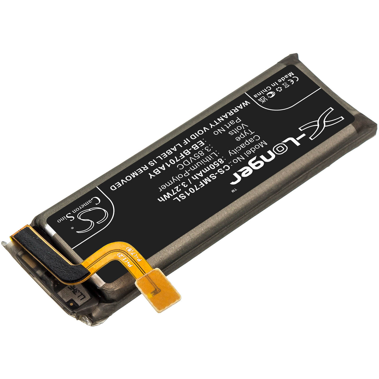 3.85V, Li-Polymer, 850mAh, SmartPhone battery fits Samsung, Eb-bf701aby, Galaxy Z Flip, Sm-f7000, 3.27Wh Mobile, SmartPhone Cameron Sino Technology Limited (Smartphone)