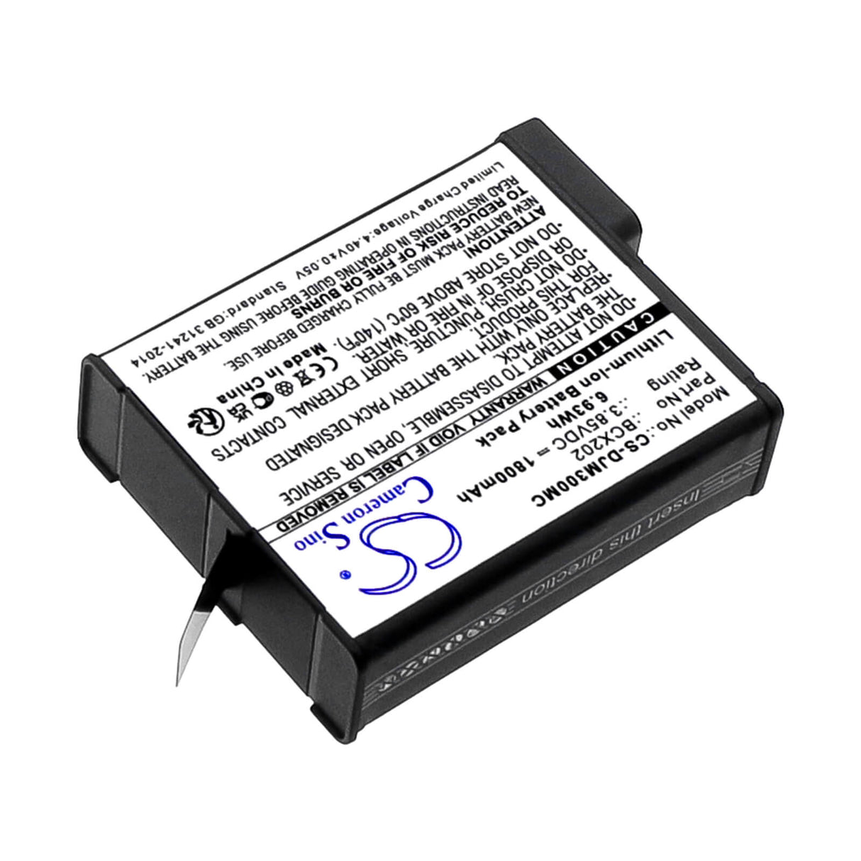 3,85V, Li-ion, 1800mAh, Batterie de caméra compatible avec Dji, Bcx202, Osmo Action 3, Osmo Action 4, 6,93Wh Caméra Cameron Sino Technology Limited (Caméra)