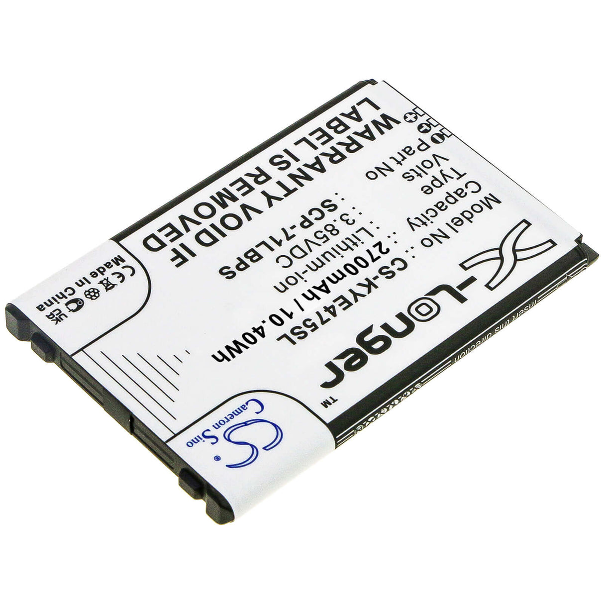 3.85V, Li-ion, 2700mAh, SmartPhone battery fits Kyocera, 5aaxbt108gea, Duratr, E4750, 10.4Wh Mobile, SmartPhone Cameron Sino Technology Limited (Smartphone)