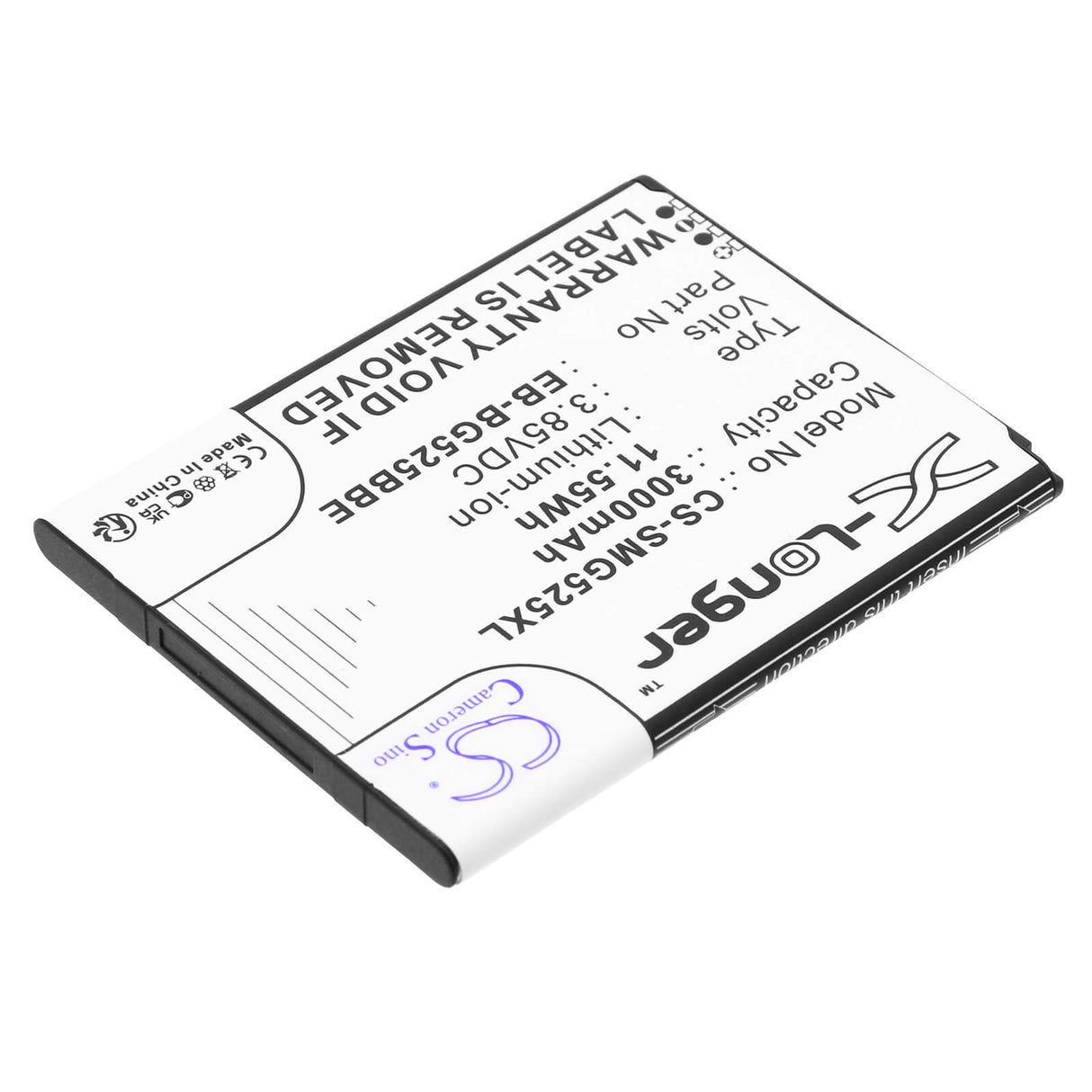 3,85V, Li-ion, 3000mAh, batterie de smartphone compatible avec Samsung, Eb-bg525bbe, Galaxy Xcover 5, Galaxy Xcover 5 2021, 11,55Wh Mobile, Smartphone Cameron Sino Technology Limited (Smartphone)
