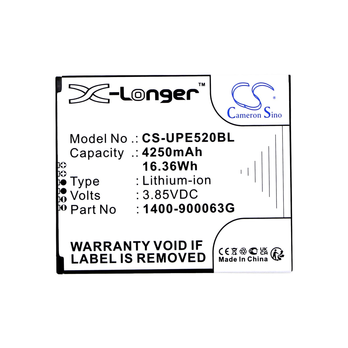 3.85v, Li-ion, 4250mah, Barcode Scanner battery Fits Unitech Ea520, 16.36wh Barcode Scanner Cameron Sino Technology Limited