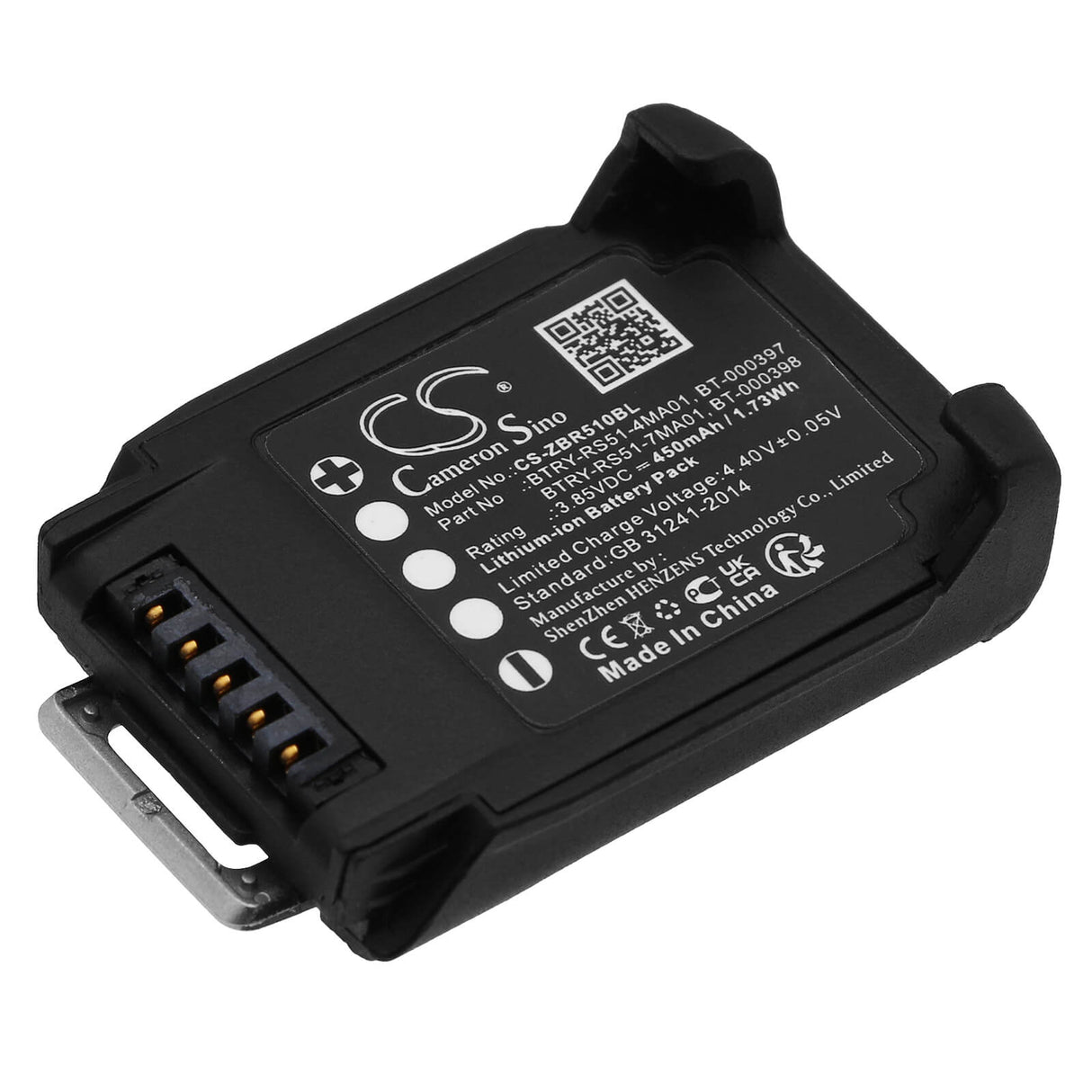 3.85v, Li-ion, 450mah, Barcode Scanner Battery Fits Zebra, Rs51, Rs5100, 1.73wh Barcode Scanner Cameron Sino Technology Limited