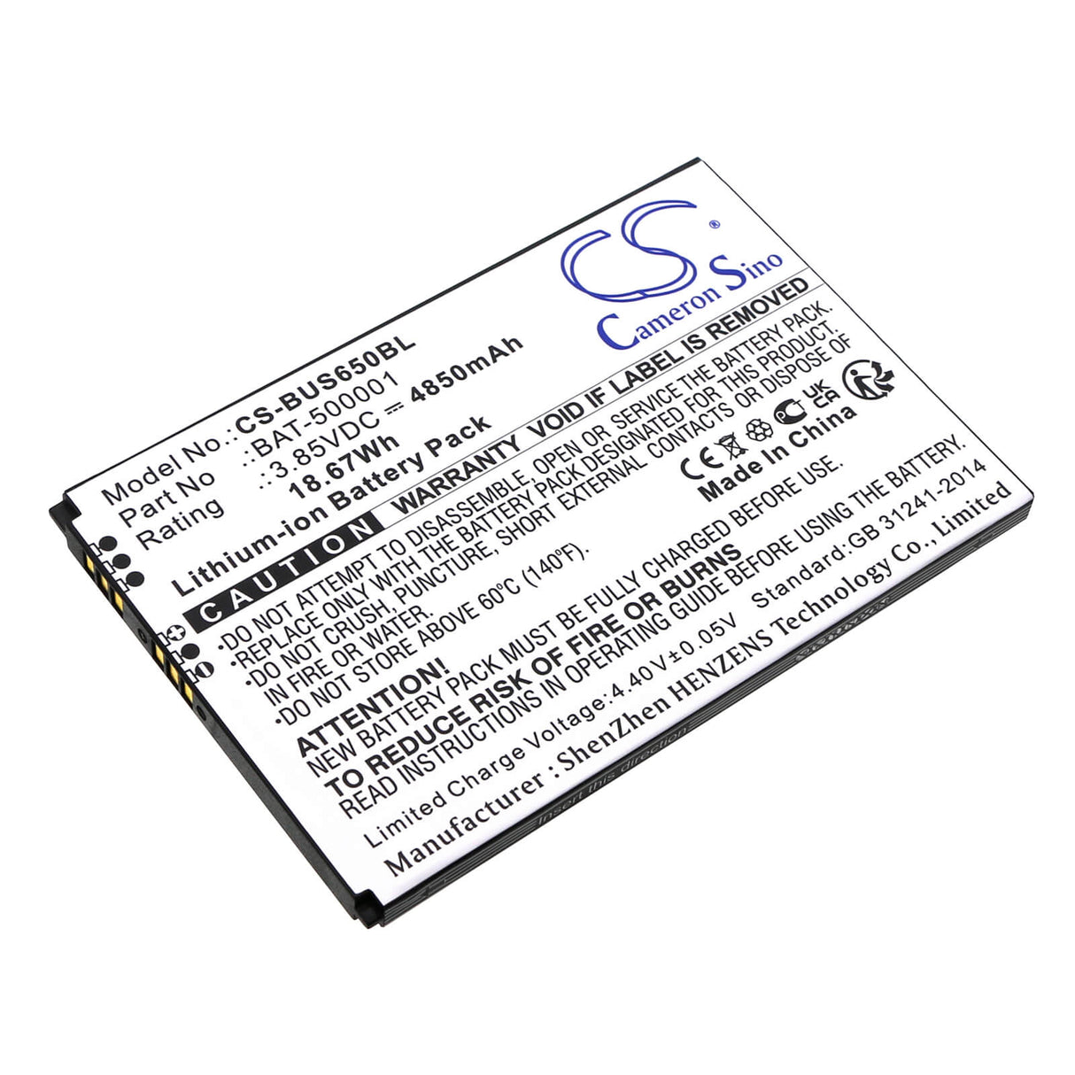 3.85v, Li-ion, 4850mah, Barcode Scanner Battery Fits Bluebird Pidion Sf6510, 18.67wh Barcode Scanner Cameron Sino Technology Limited