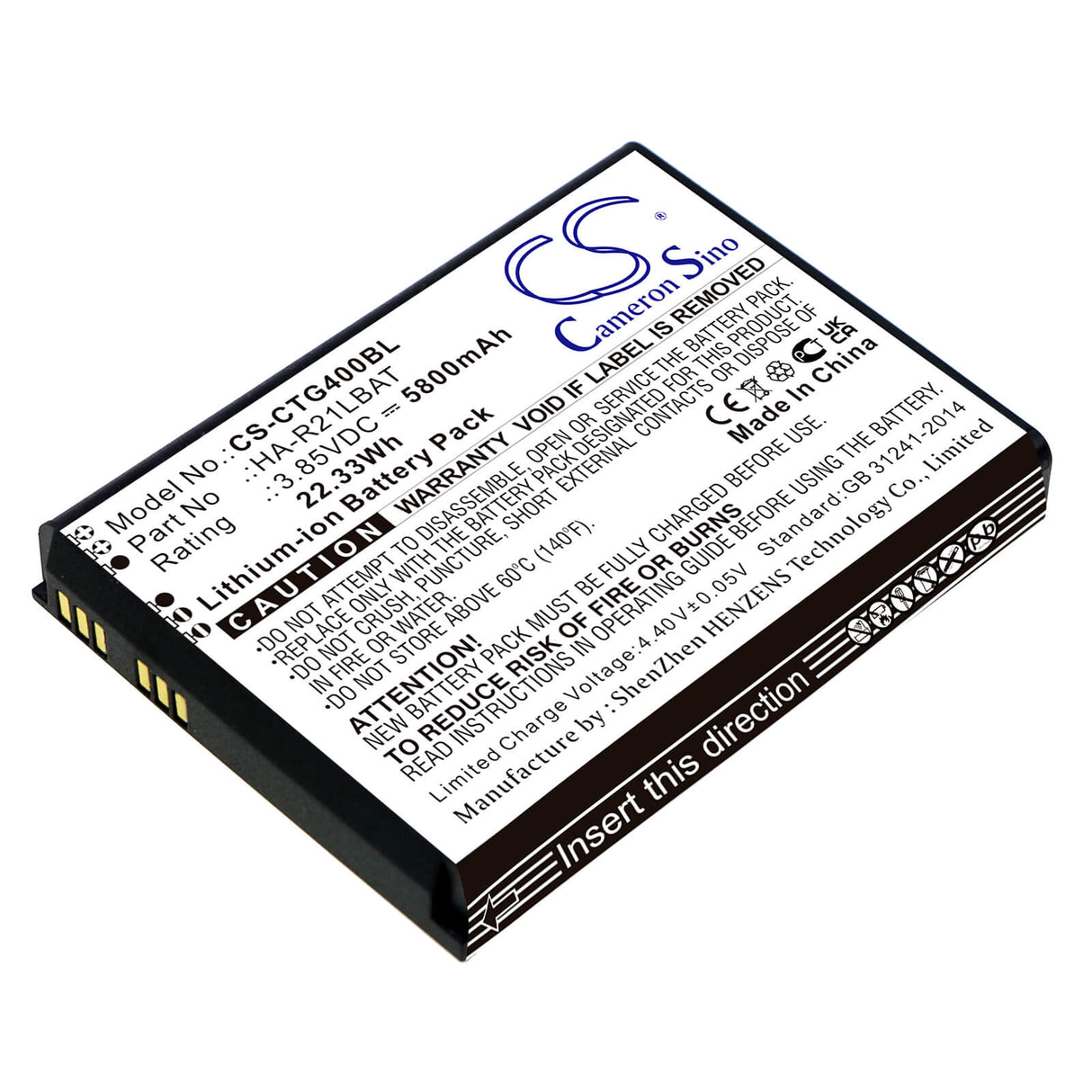 3.85v, Li-ion, 5800mah, Barcode Scanner Battery Fit's Casio, It-g400, 22.33wh Barcode Scanner Cameron Sino Technology Limited