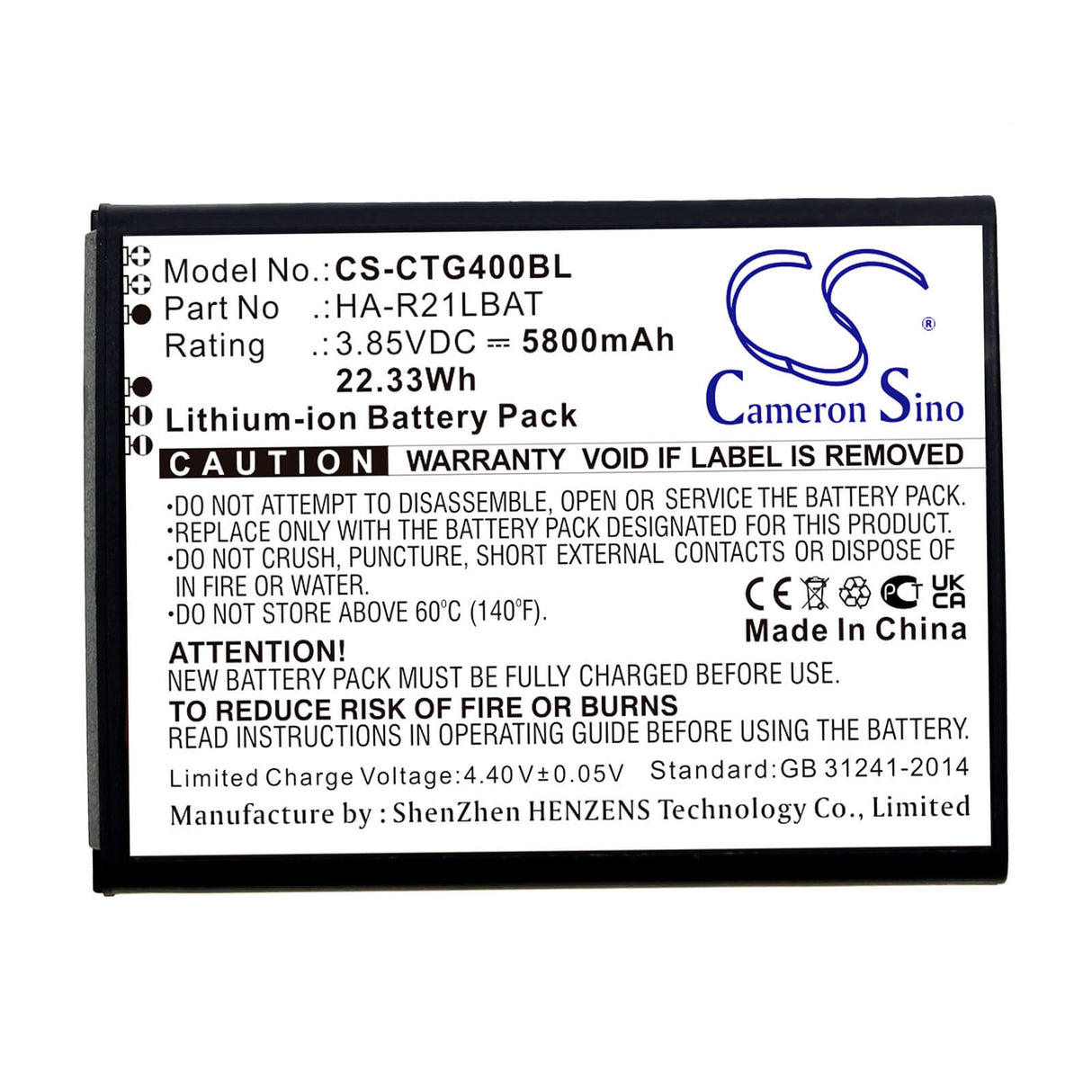 3.85v, Li-ion, 5800mah, Barcode Scanner Battery Fit's Casio, It-g400, 22.33wh Barcode Scanner Cameron Sino Technology Limited