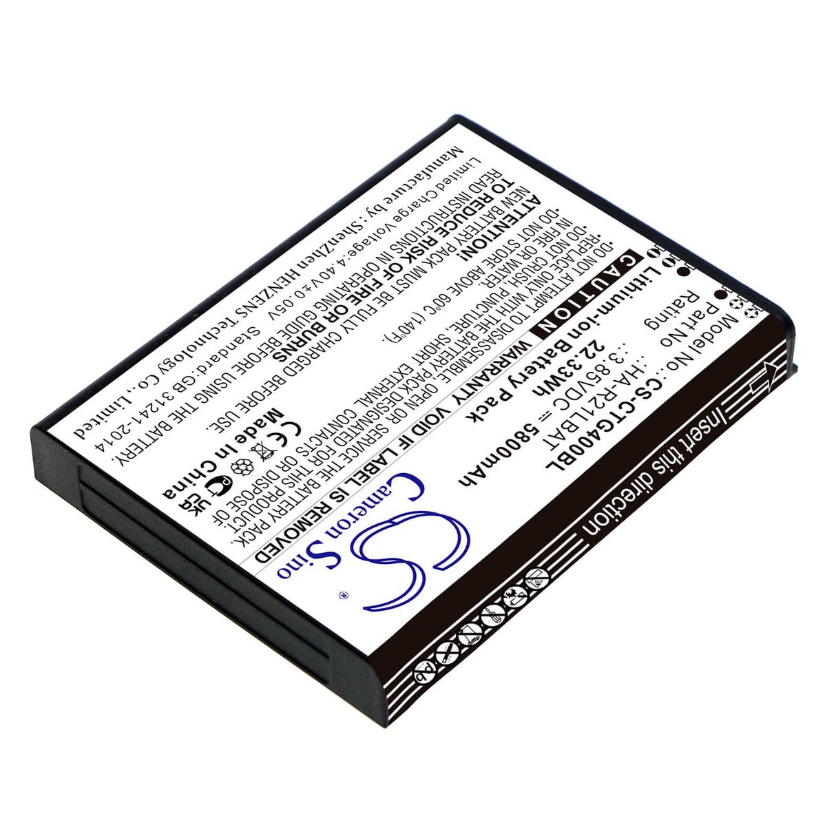 3.85v, Li-ion, 5800mah, Barcode Scanner Battery Fit's Casio, It-g400, 22.33wh Barcode Scanner Cameron Sino Technology Limited