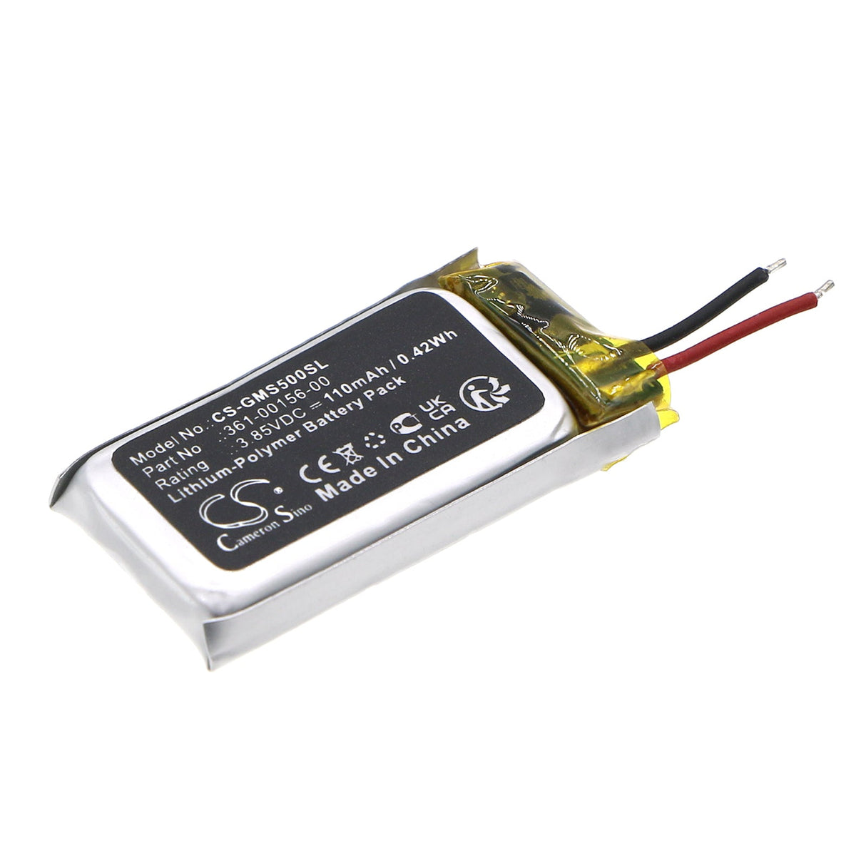 3.85V, Li-Polymer, 110mAh, Smartwatch Battery fits Garmin, Vivosmart 5, 0.42Wh Smartwatch Cameron Sino Technology Limited