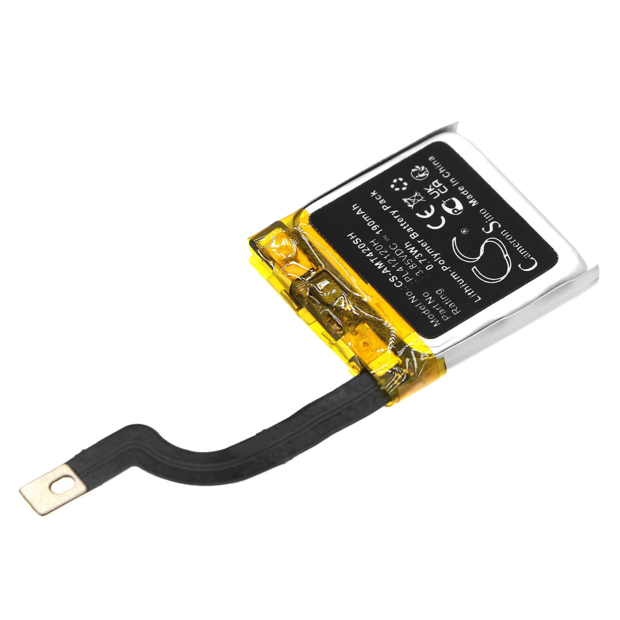3.85V, Li-Polymer, 190mAh, Smartwatch battery fits Amazfit, Pl412120h, Gtr 42mm, 0.73Wh Smartwatch Cameron Sino Technology Limited