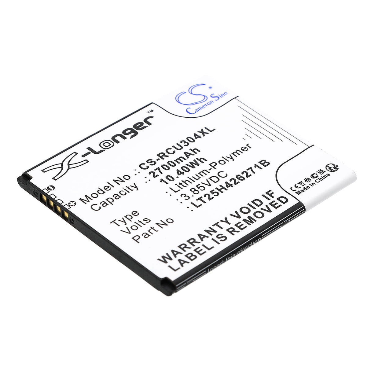 3.85V, Li-Polymer, 2700mAh, SmartPhone battery fits Blu, At&t, Wiko, Cricket, Lt25h426271b, Calypso, Radiant Core, 10.4Wh Mobile, SmartPhone Cameron Sino Technology Limited (Smartphone)