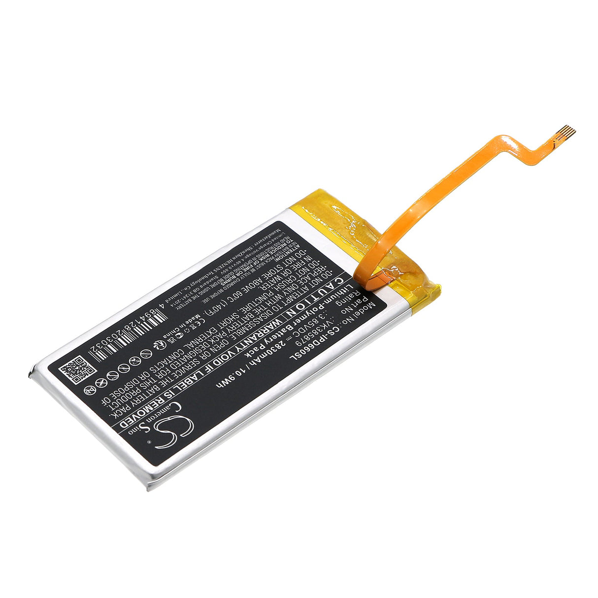 3.85V, Li-Polymer, 2830mAh, Media Player battery fits Apple, Vk385879, Ipod Video 5th 5.5 Gen 30gb, 10.9Wh Media Player Cameron Sino Technology Limited