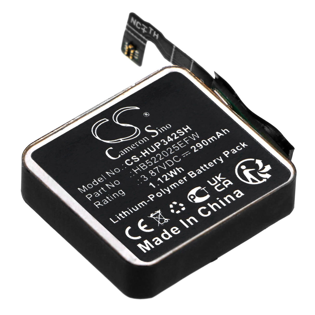 3.87V, Li-Polymer, 290mAh, Smartwatch battery fits Huawei, Hb522025efw, Watch Gt3 42mm, Watch Gt3 Pro 42mm, 1.12Wh Smartwatch Cameron Sino Technology Limited