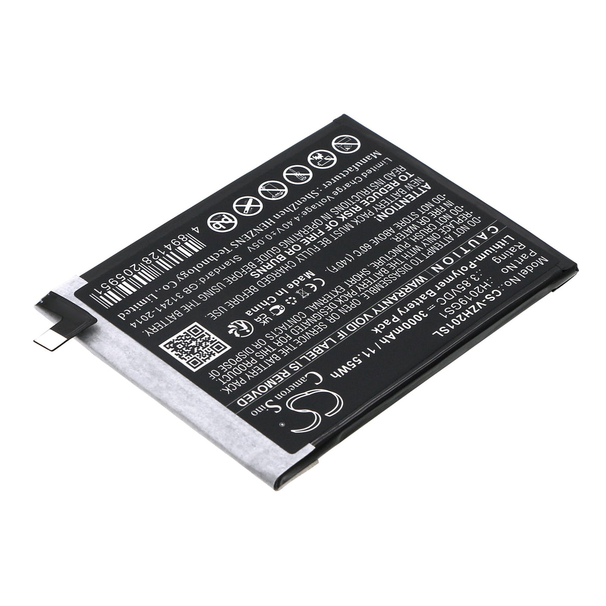 3.85V, Li-Polymer, 3000mAh, SmartPhone battery fits Verizon, H2019gs1, H2019gs1, Hot Pepper Ghost, 11.55Wh Mobile, SmartPhone Cameron Sino Technology Limited (Smartphone)