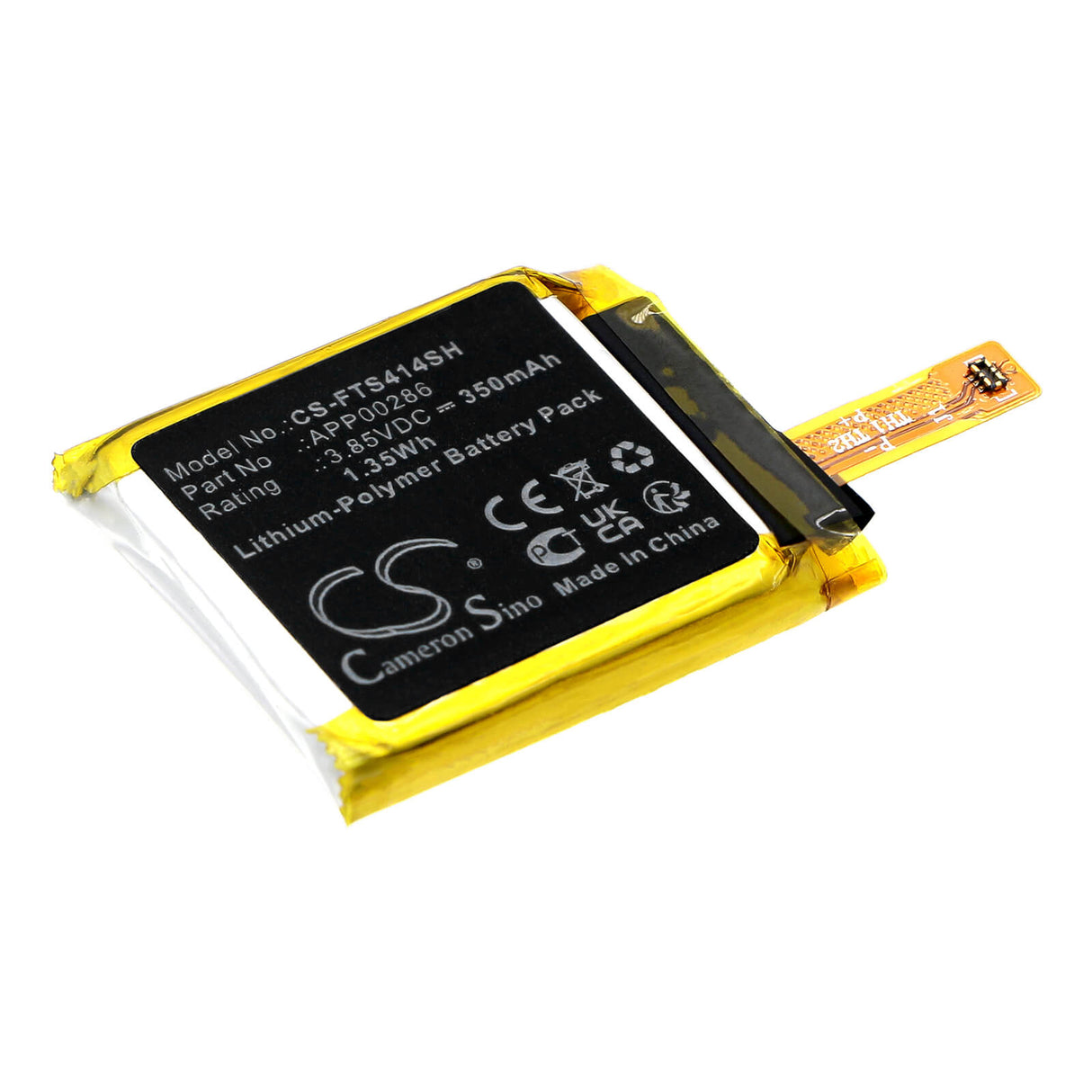 3.85v, Li-polymer, 350mah, Smartwatch Battery Fits Fossil Sport 41mm Gen 4, 1.35wh Smartwatch Cameron Sino Technology Limited