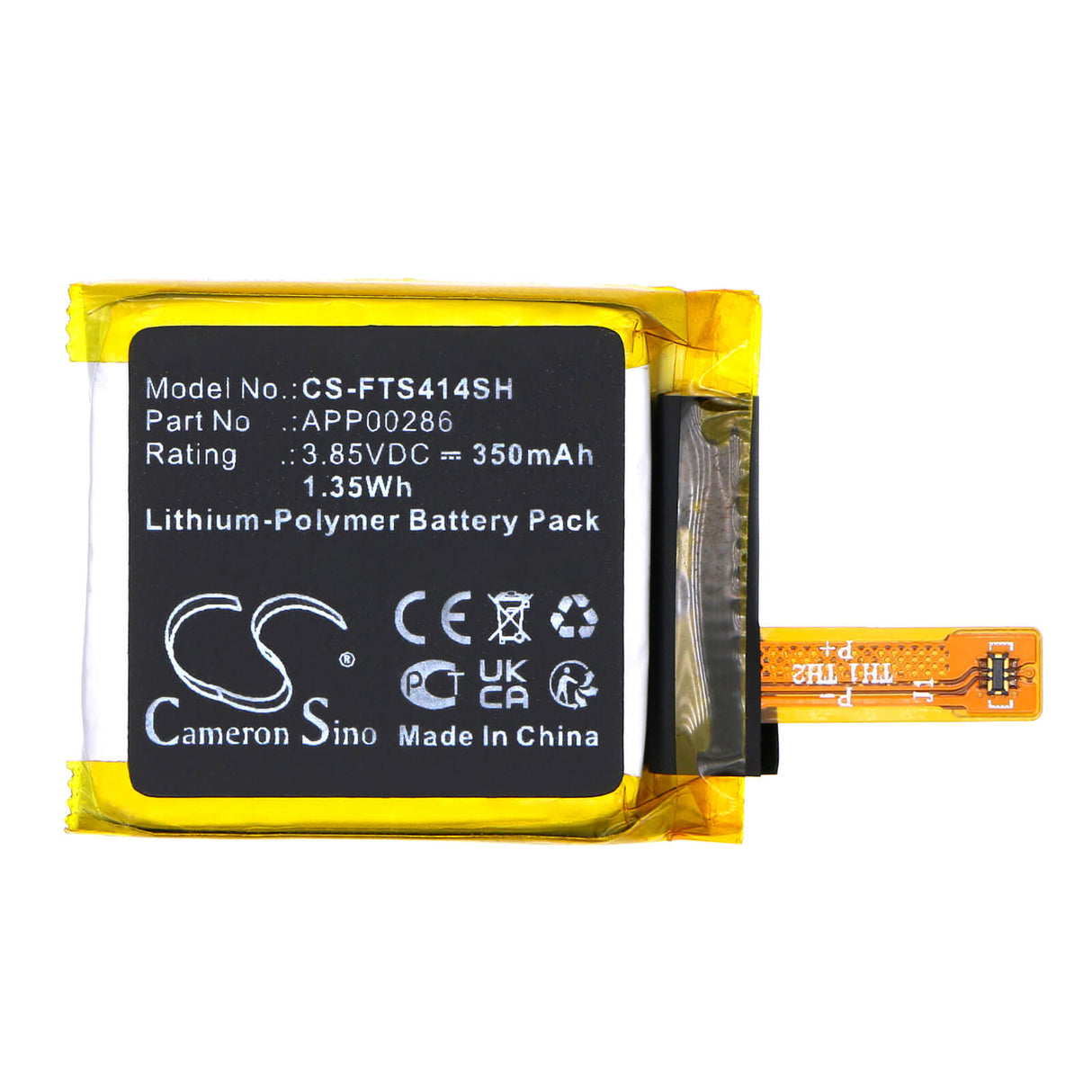 3.85v, Li-polymer, 350mah, Smartwatch Battery Fits Fossil Sport 41mm Gen 4, 1.35wh Smartwatch Cameron Sino Technology Limited