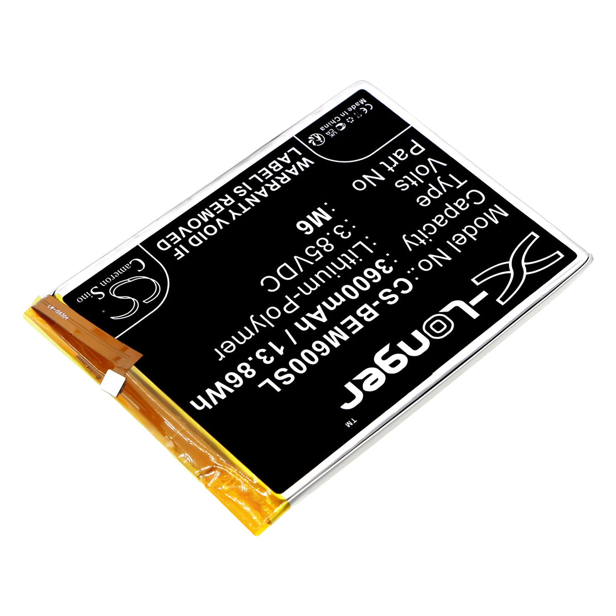 3,85V, Li-Polymer, 3600mAh, batterie de smartphone compatible Bea-fon, M6, M6 Premium, 13,86Wh Mobile, Smartphone Cameron Sino Technology Limited (Smartphone)