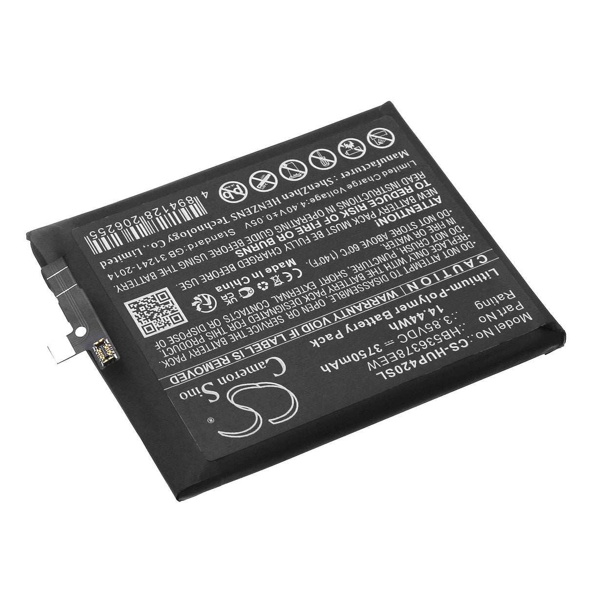 3.85V, Li-Polymer, 3750mAh, SmartPhone battery fits Huawei, Hb536378eew, Els-n09, Els-nx9, 14.44Wh Mobile, SmartPhone Cameron Sino Technology Limited (Smartphone)