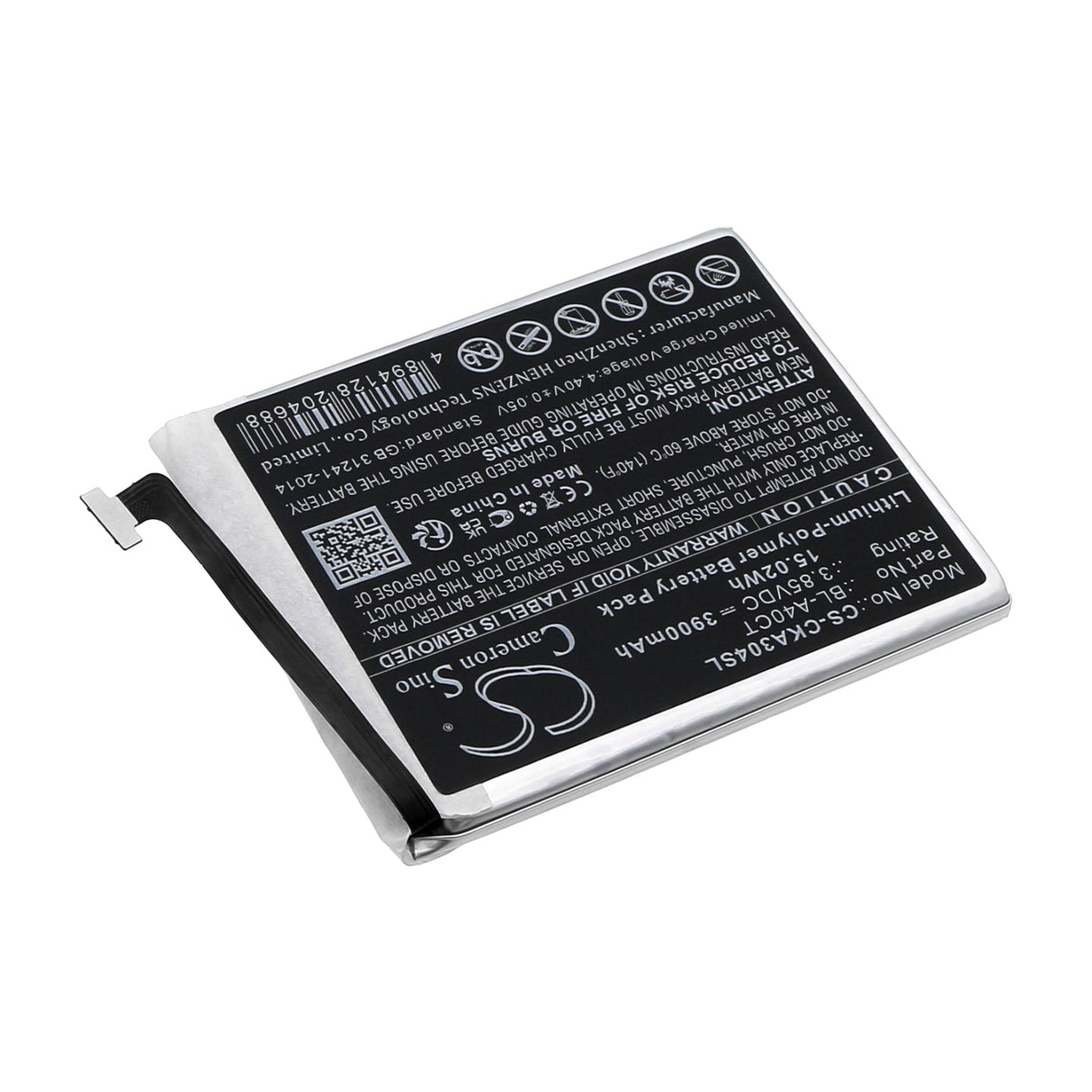 3.85V, Li-Polymer, 3900mAh, SmartPhone battery fits Cricket, Bl-a40ct, Innovate E 5g, Sn304ae, 15.02Wh Mobile, SmartPhone Cameron Sino Technology Limited (Smartphone)