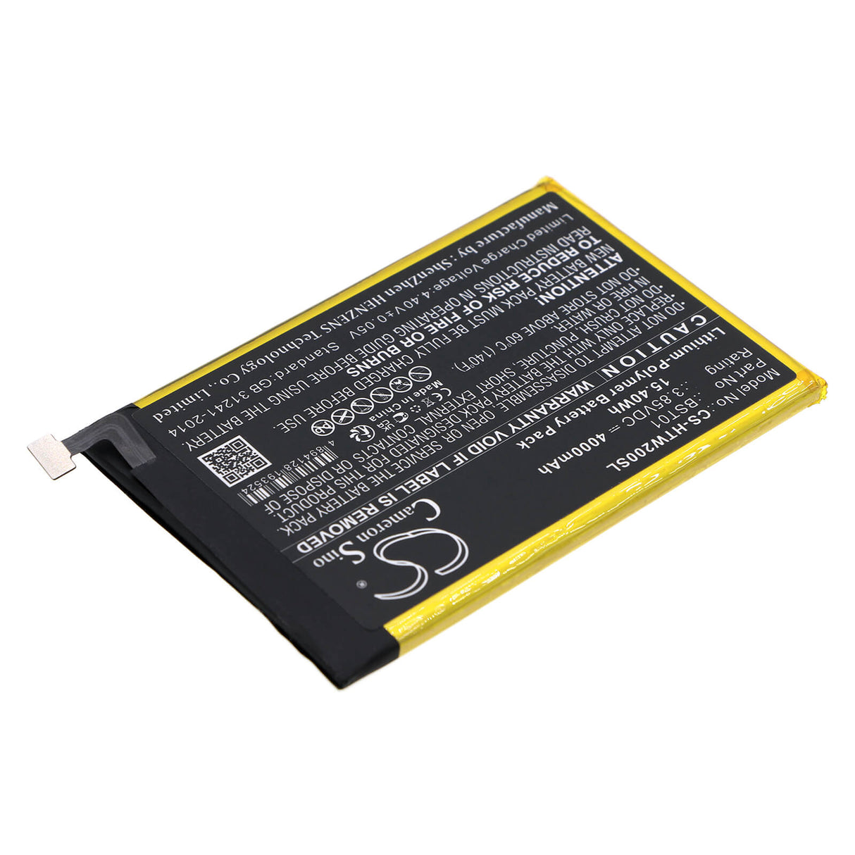 3,85V, Li-Polymer, 4000mAh, batterie de smartphone compatible avec Htc, Bst01, Wildfire E2, 15,4Wh Mobile, Smartphone Cameron Sino Technology Limited (Smartphone)