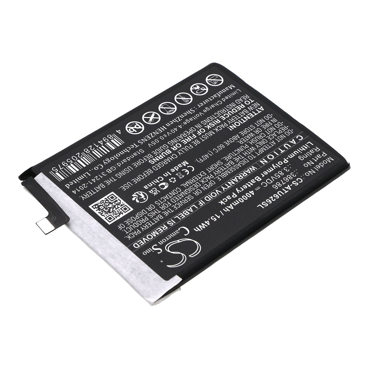 3.85V, Li-Polymer, 4000mAh, SmartPhone battery fits At&t, 386786, Maestro 3, Motivate Max, 15.4Wh Mobile, SmartPhone Cameron Sino Technology Limited (Smartphone)